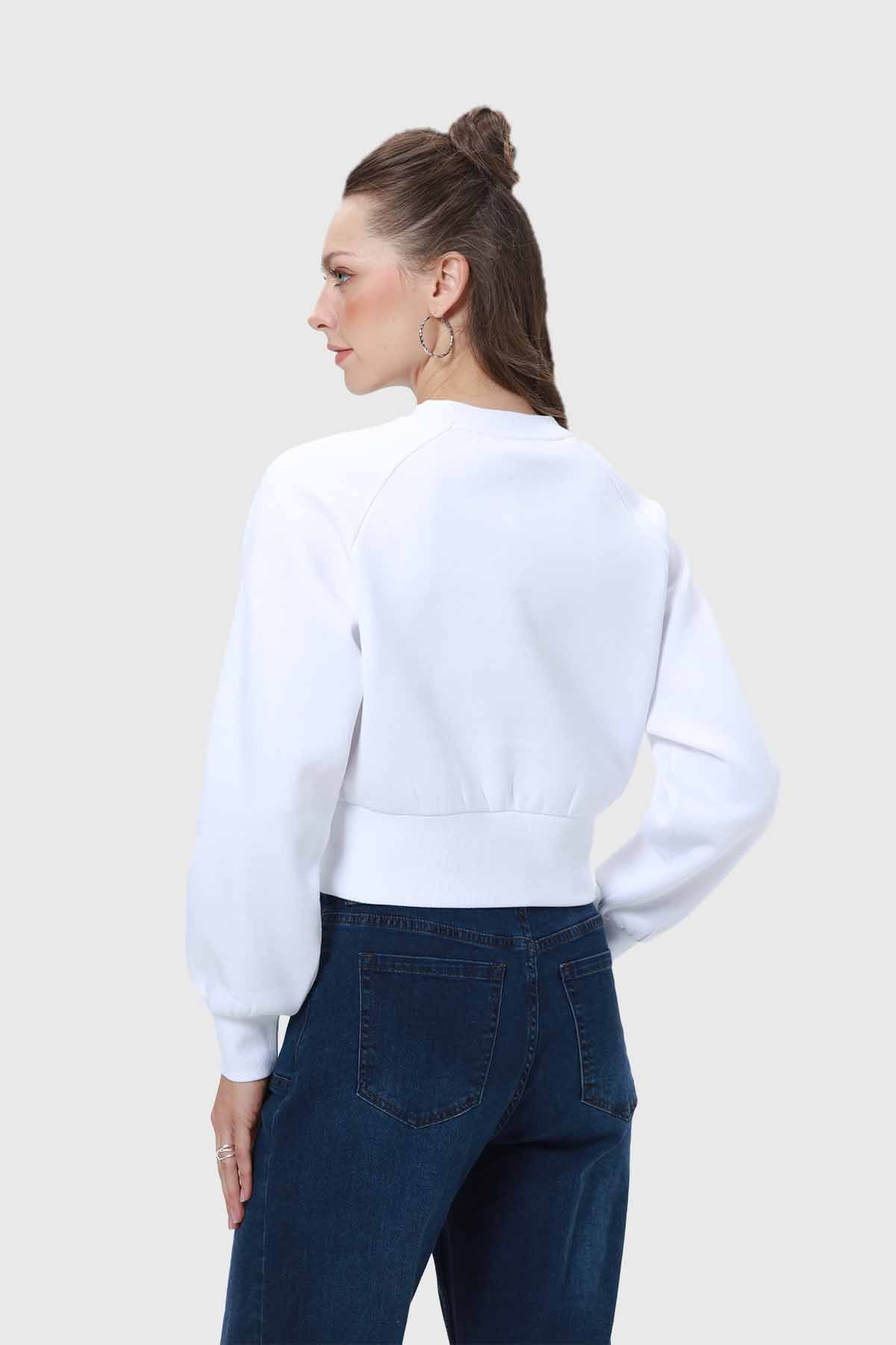 Polerón Mujer Pretina Ancha Blanco - Image 3