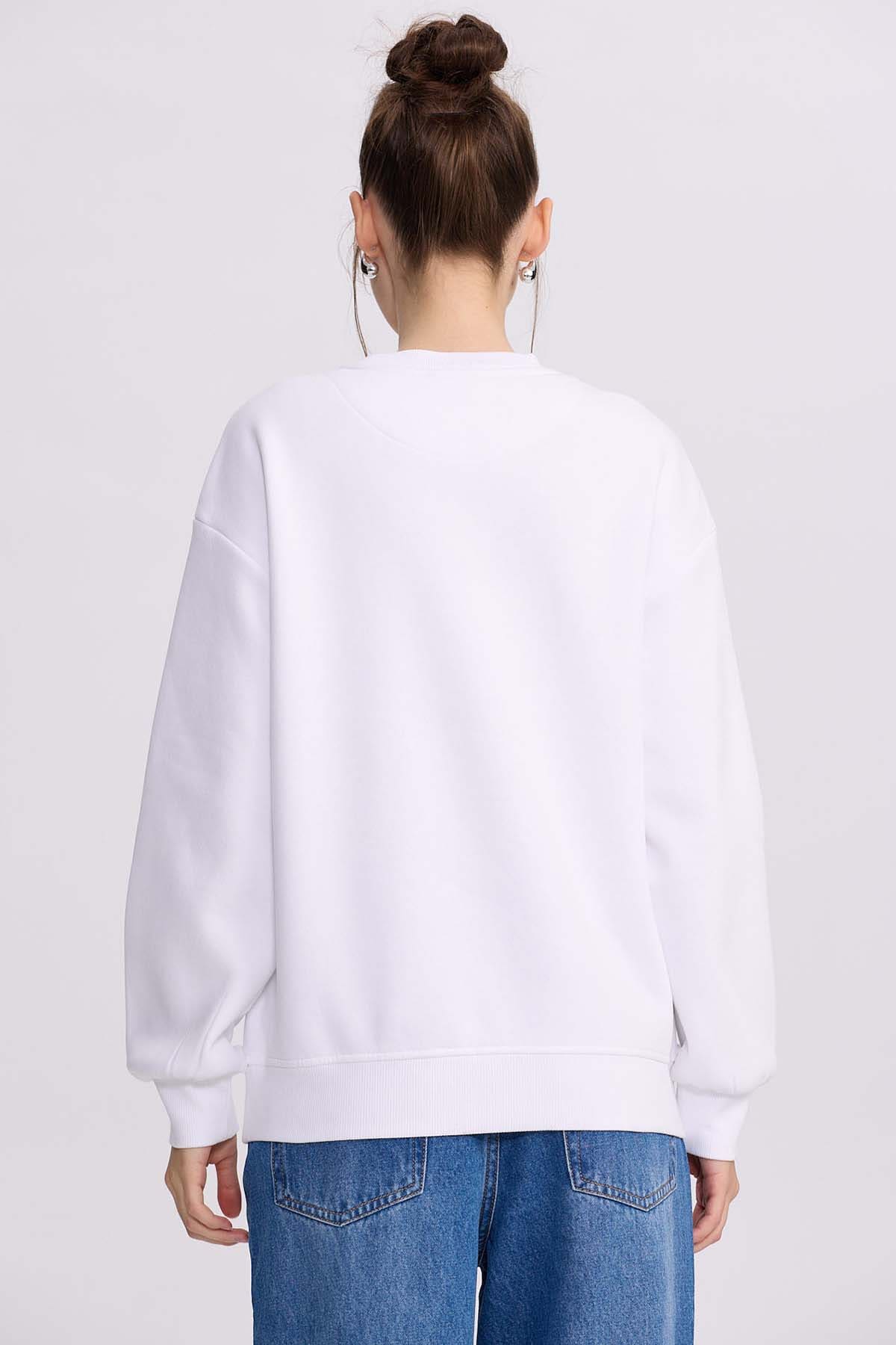 Polerón Mujer Print Blanco - Image 3