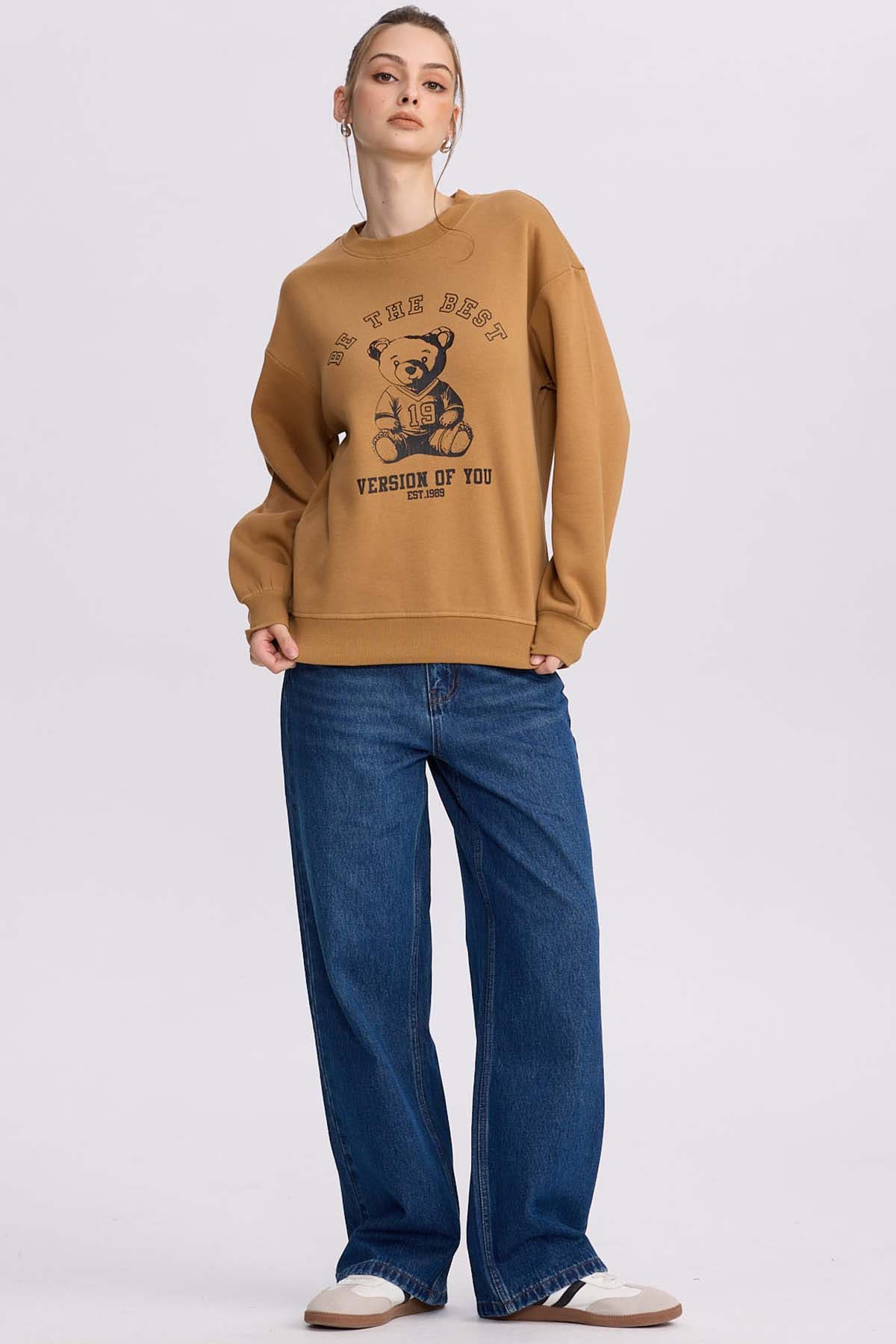 Polerón Mujer Print Camel - Image 4