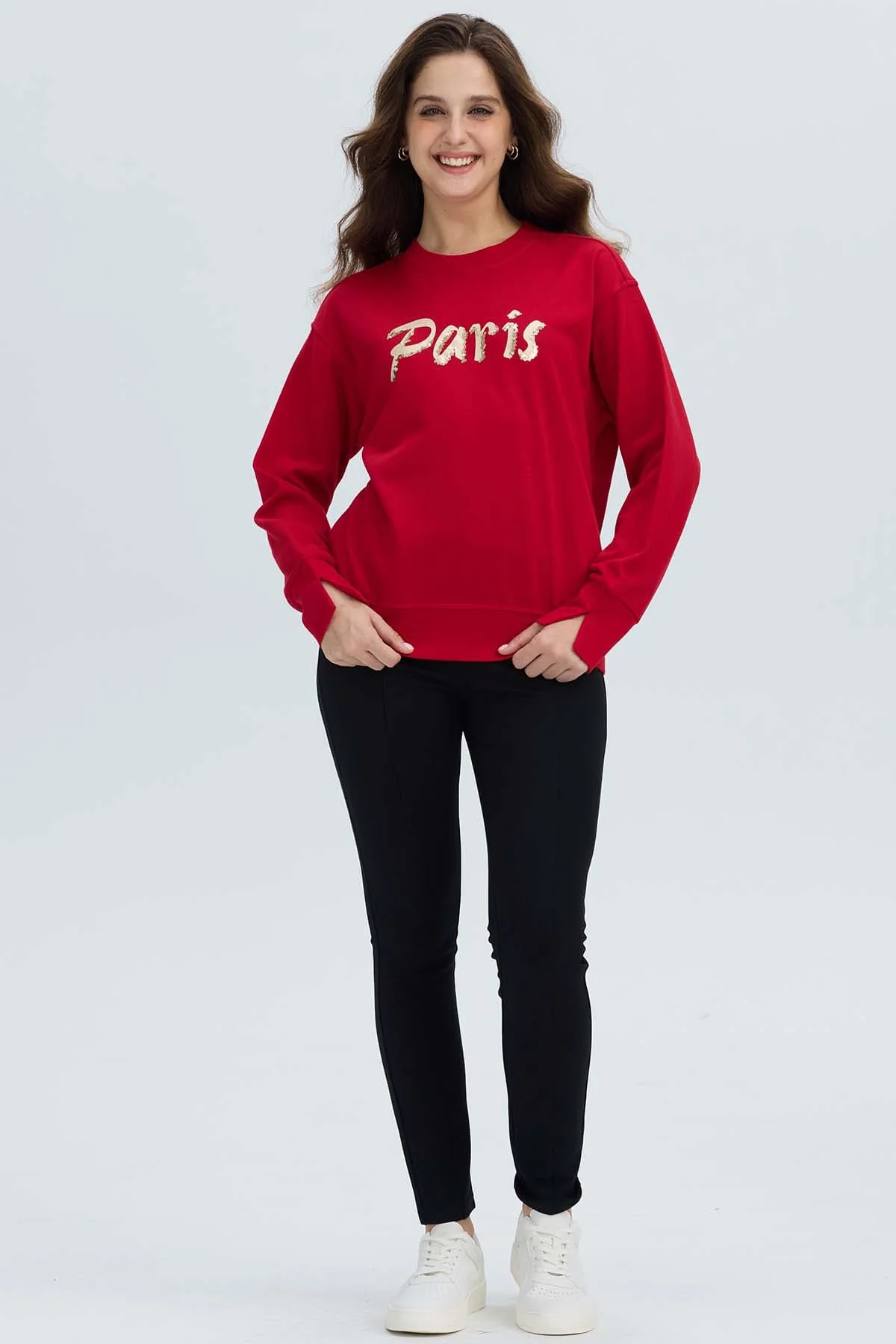 Polerón Mujer Print Posicional Rojo - Image 4