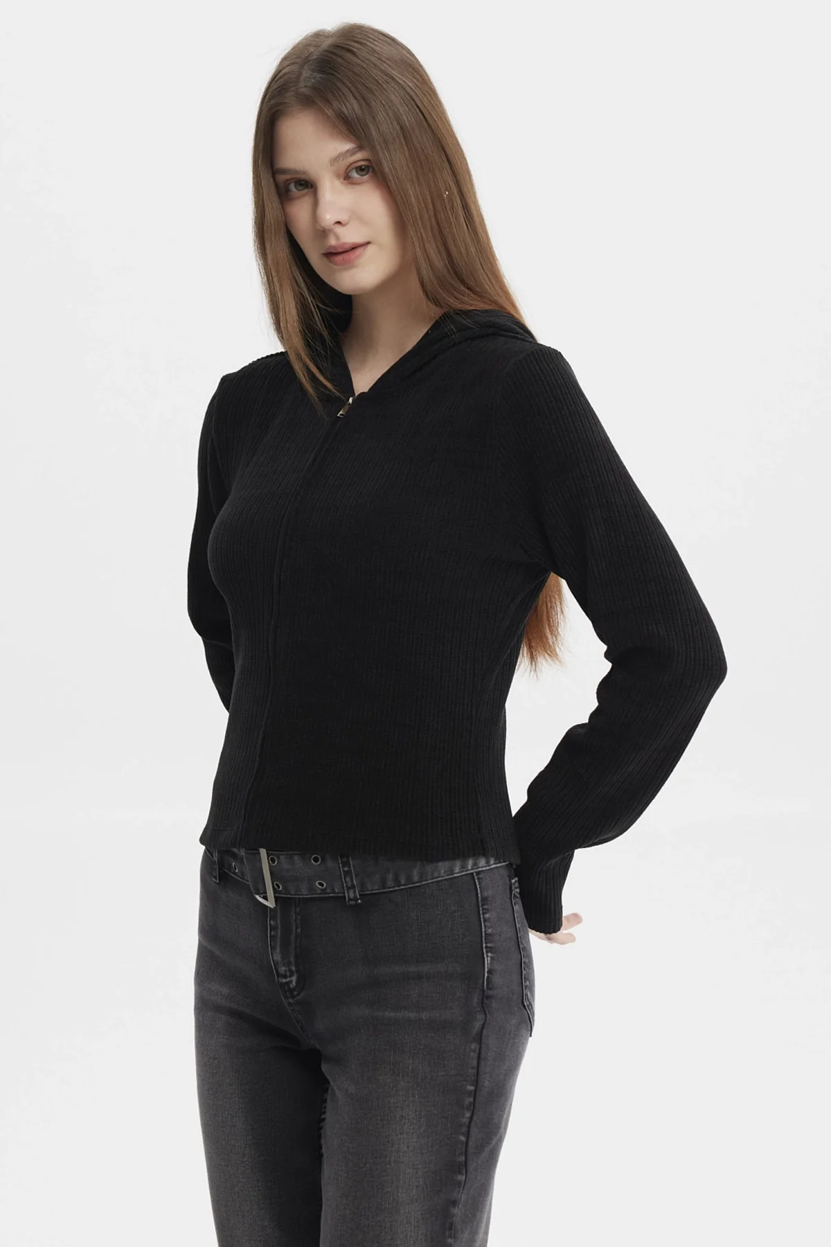 Polerón Mujer Slim Negro - Image 2