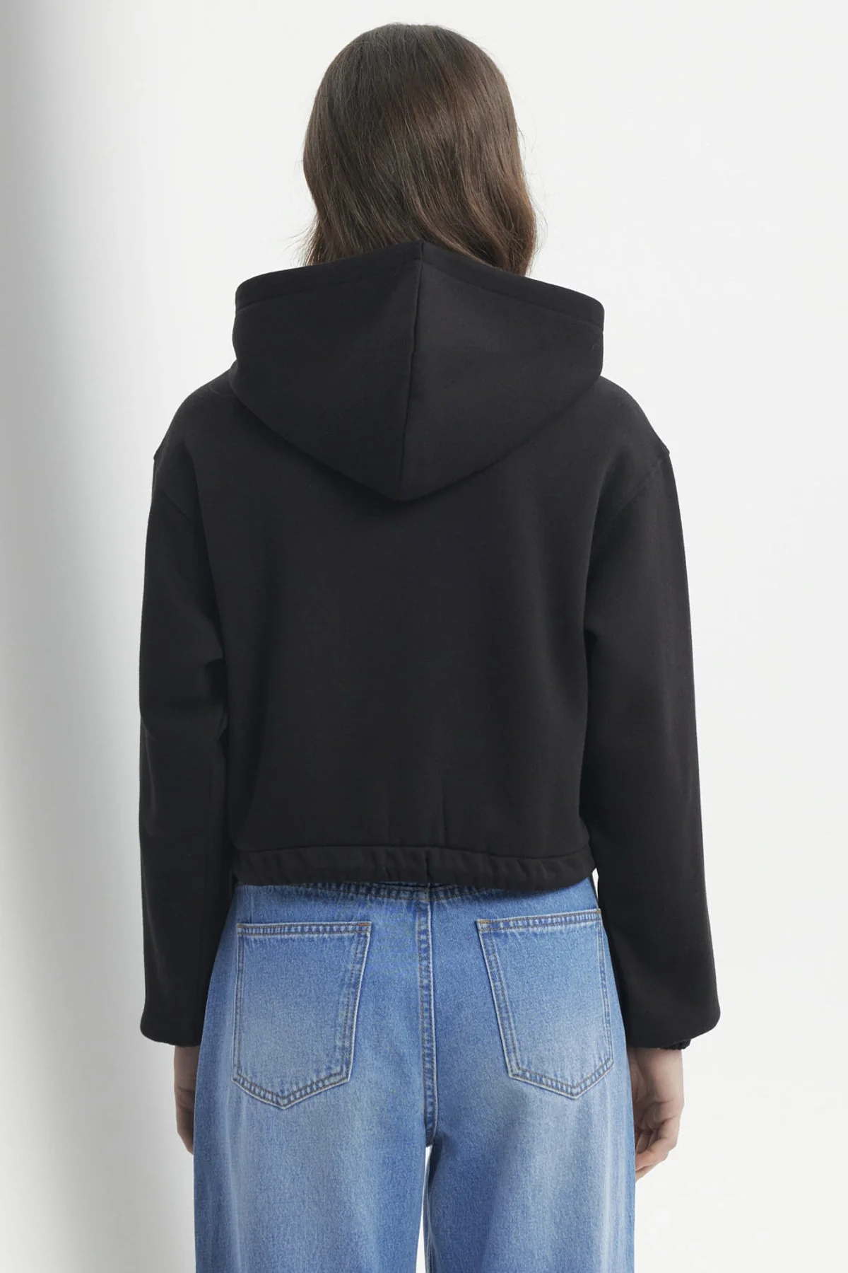 Polerón Mujer Zipper Crop Negro - Image 3