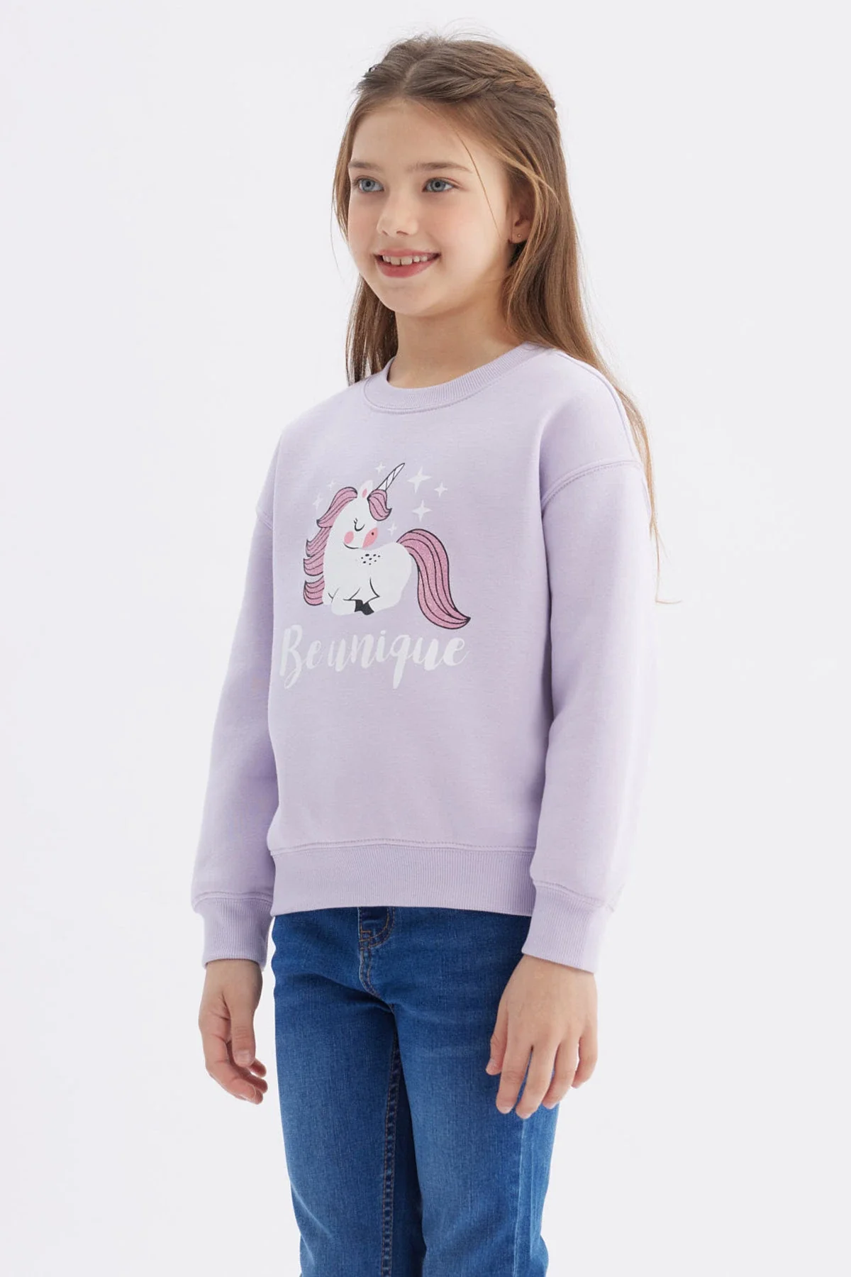 Polerón Niña Básico Print Lila - Image 2