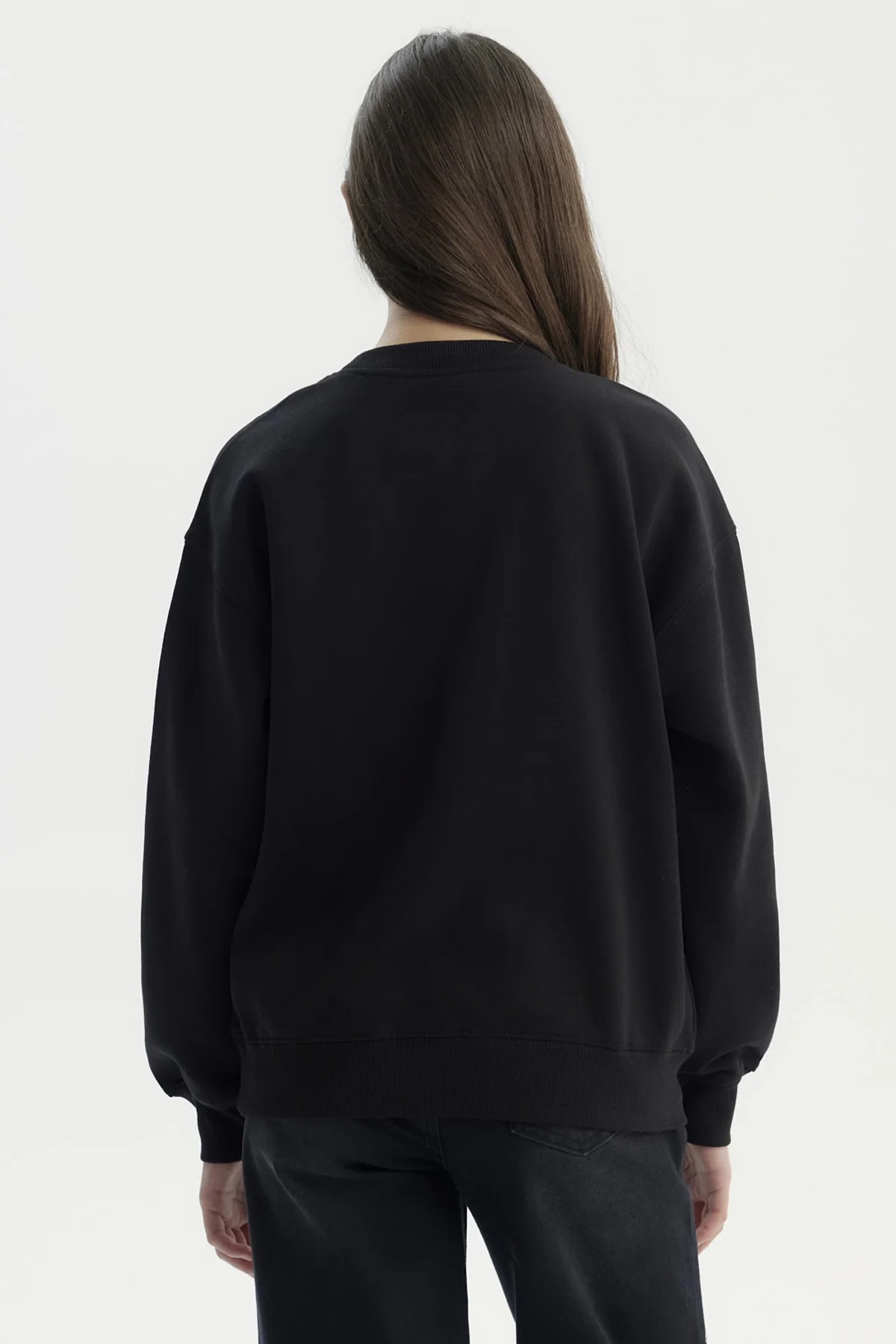 Polerón Niña Básico Print Negro - Image 3