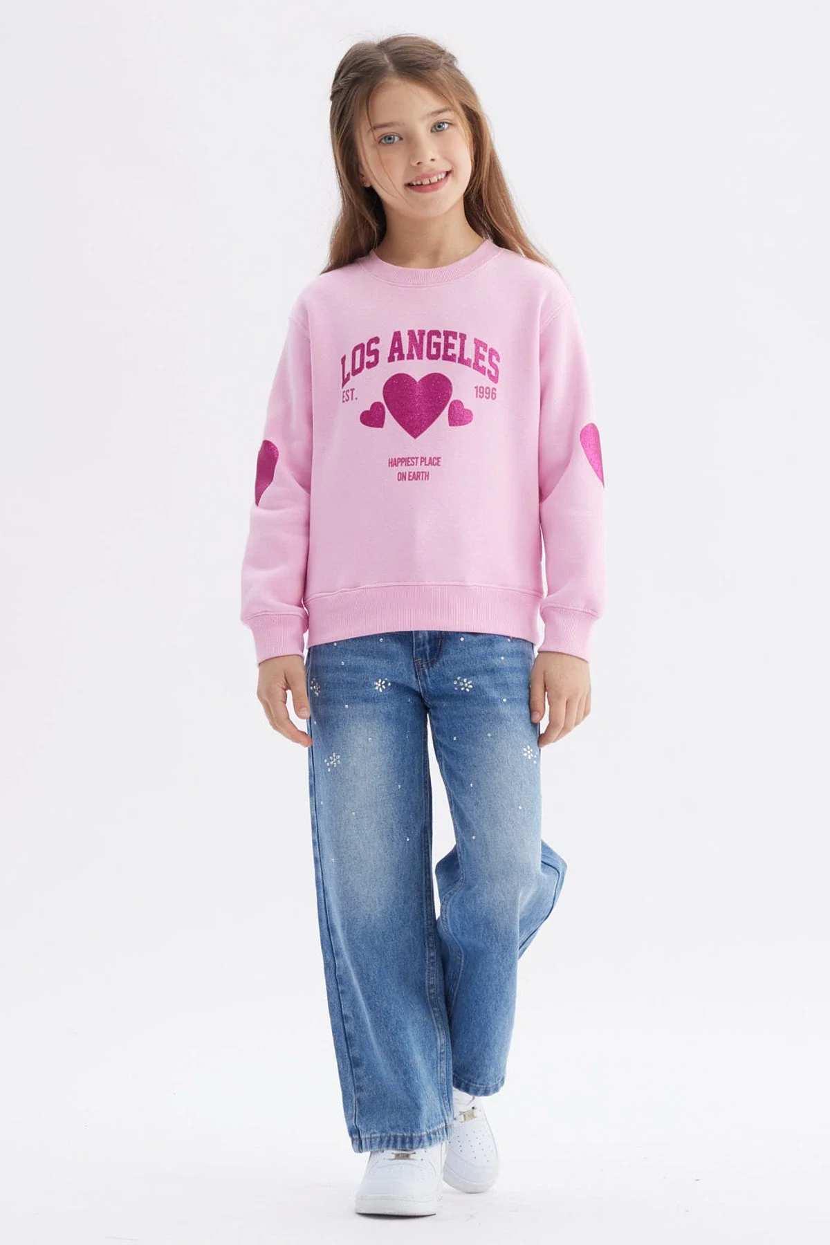 Polerón Niña Corazones Rosado - Image 4