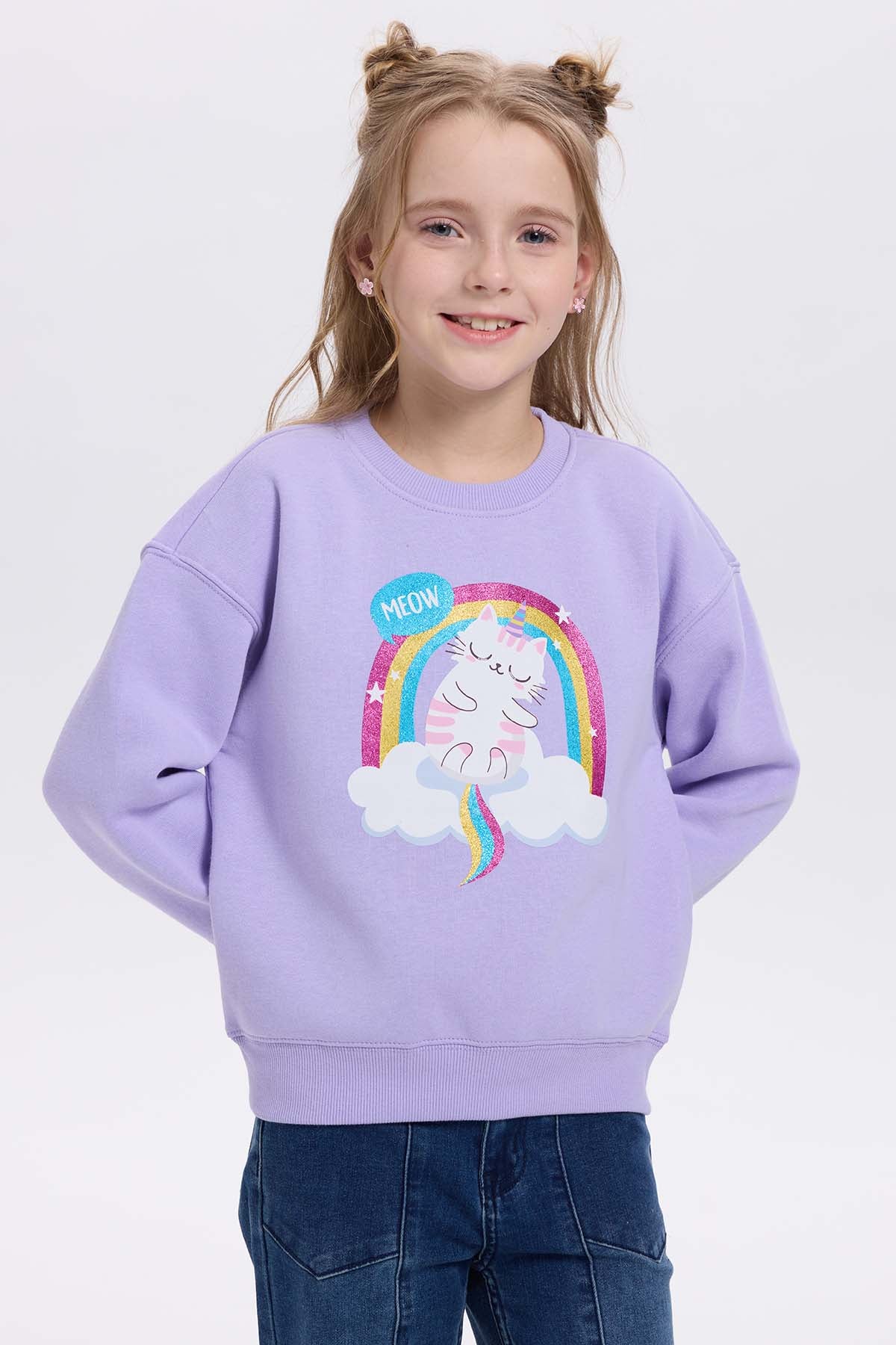 Polerón Niña Print Básico Lila - Image 2