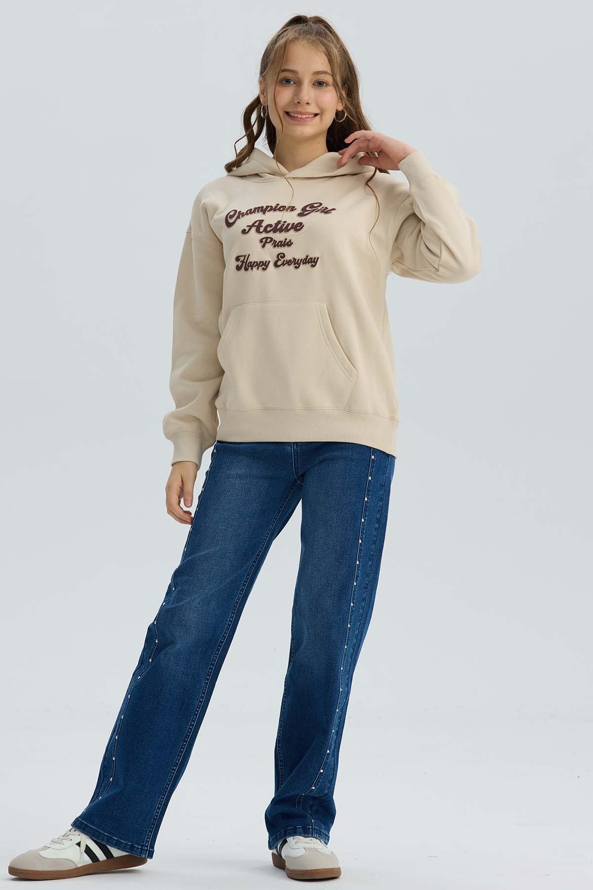 Polerón Niña Print Beige - Image 4