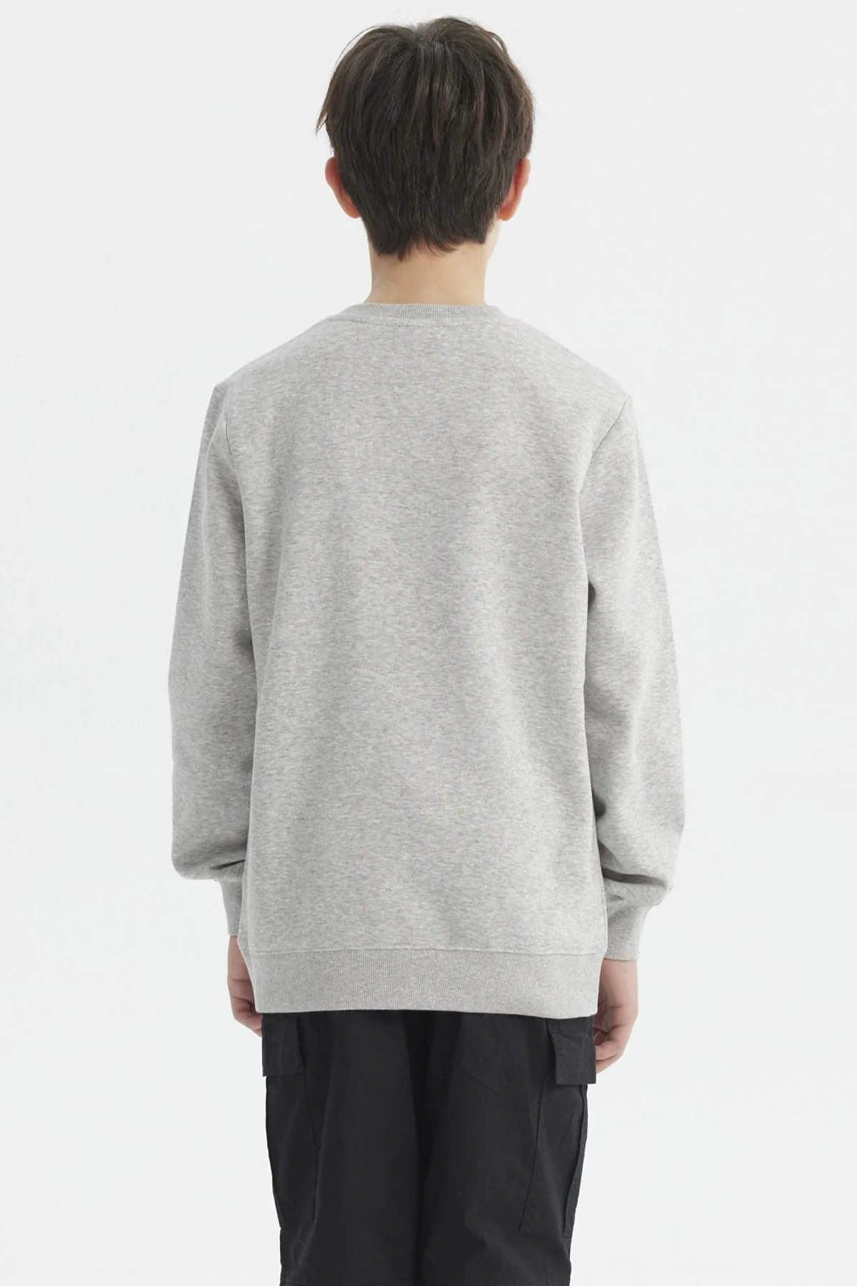 Polerón Niño Básico Teen Gris Melange - Image 3