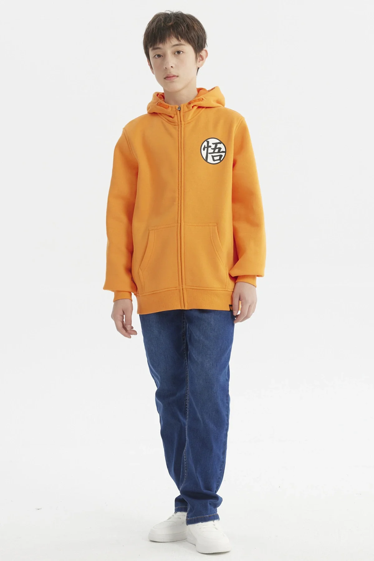 Polerón Niño Full Zipper Naranjo - Image 4