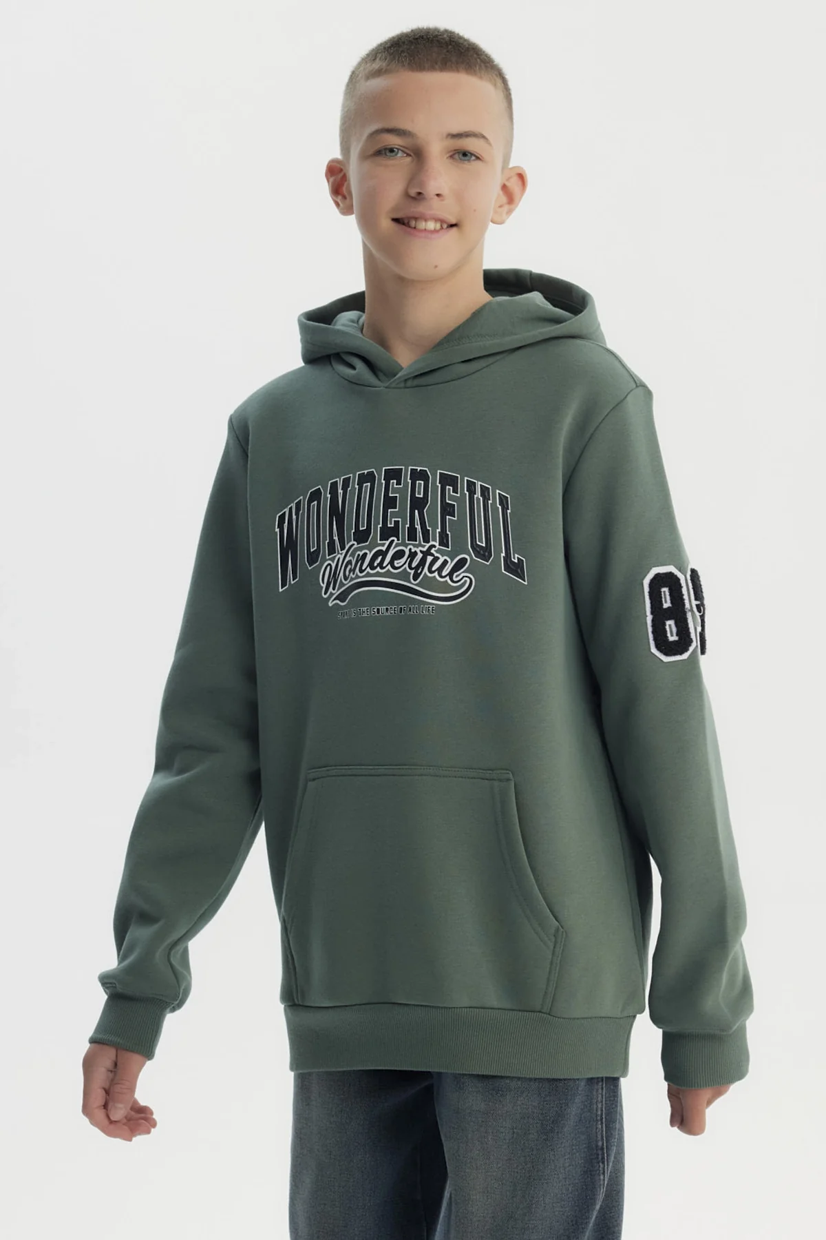 Polerón Niño Slim Verde Militar - Image 2