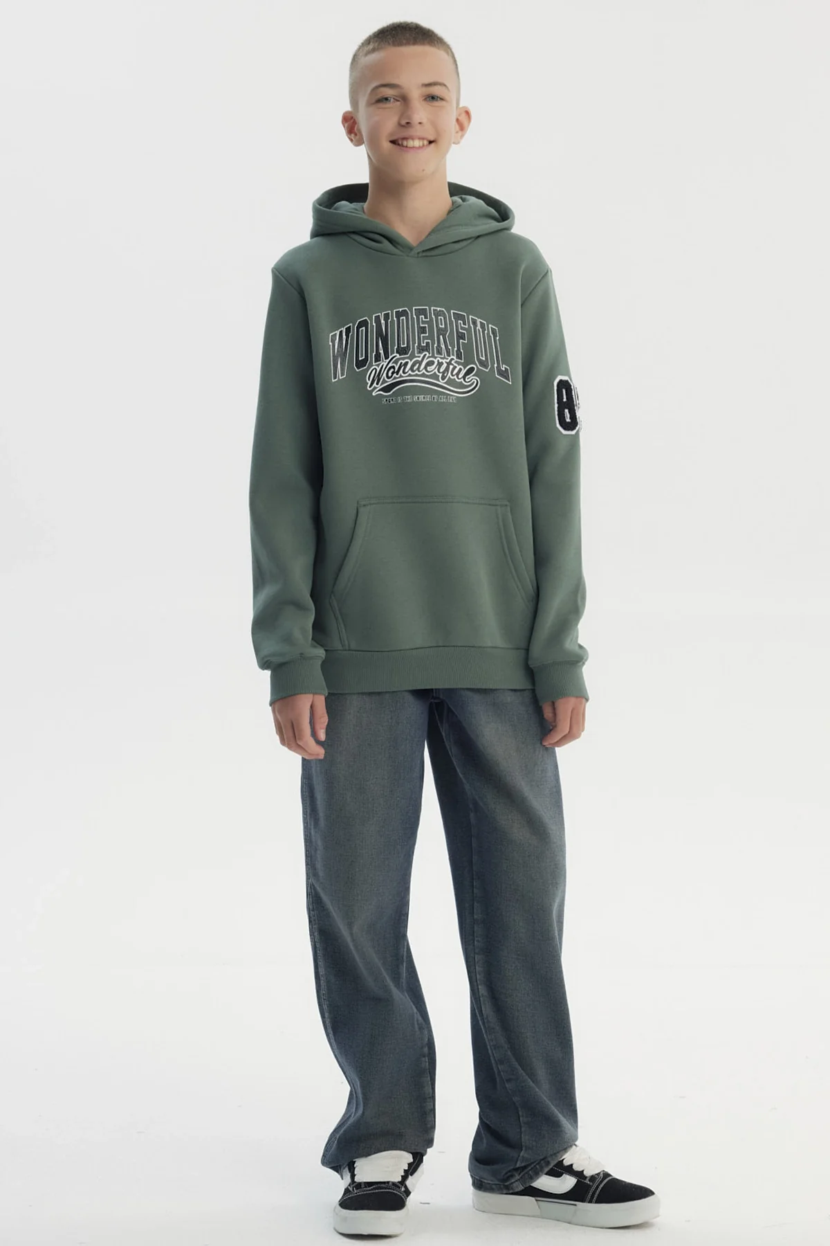 Polerón Niño Slim Verde Militar - Image 4