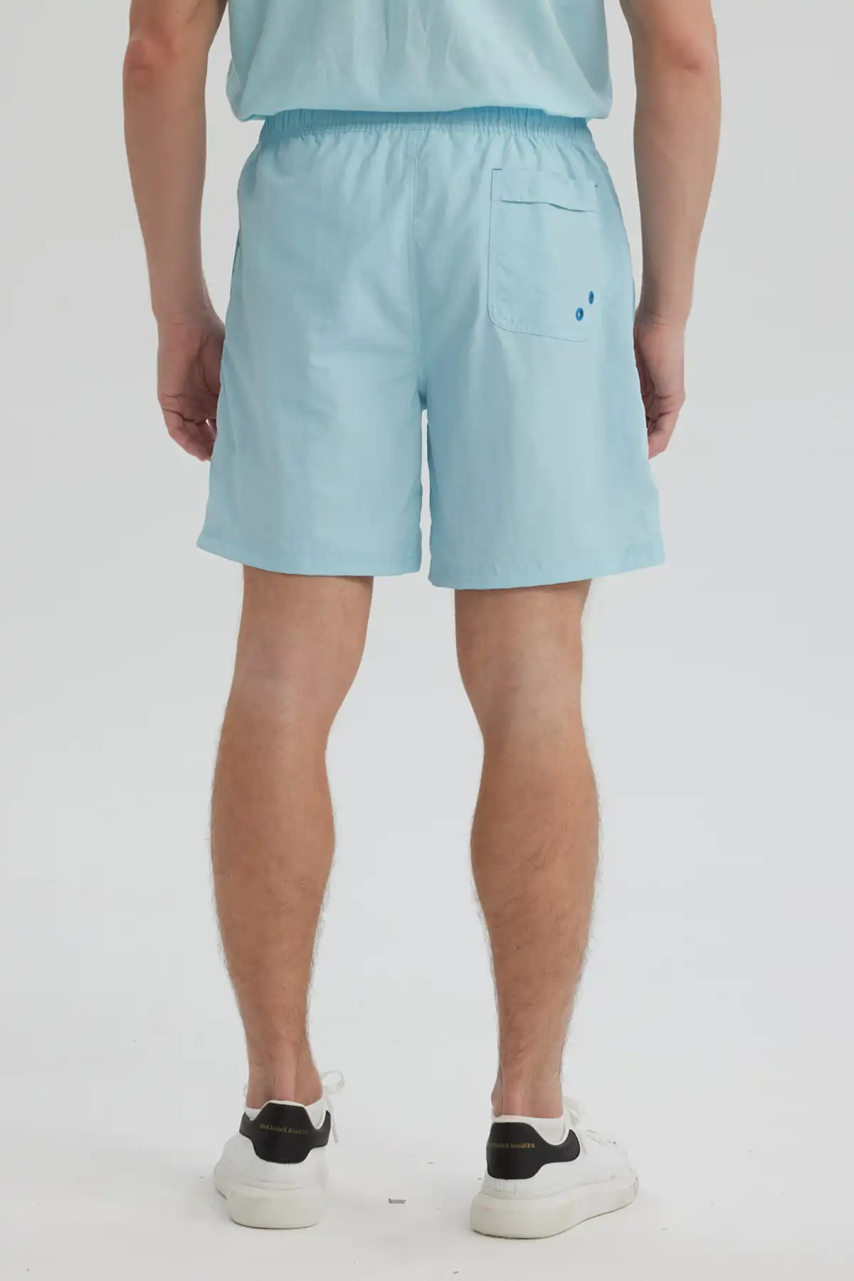Short de Baño Hombre Liso Celeste - Image 3