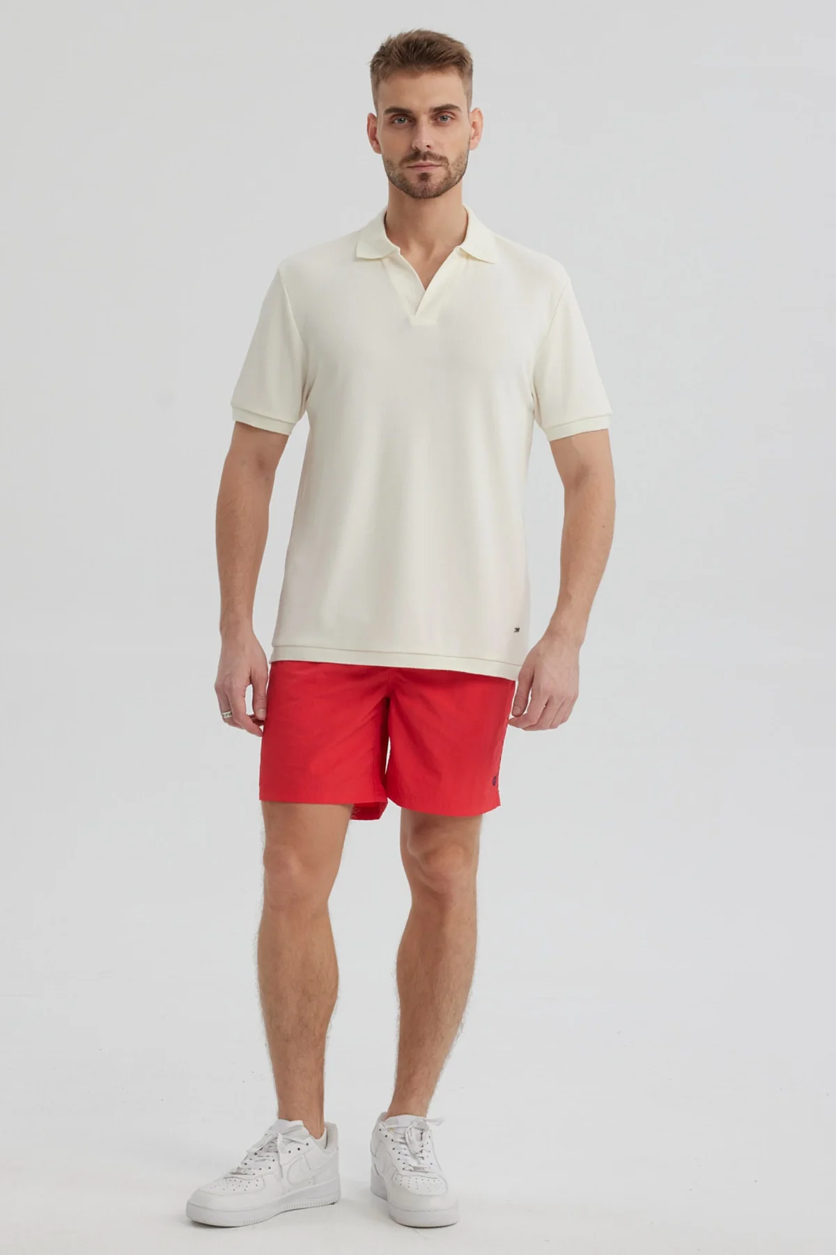 Short de Baño Hombre Liso Rojo - Image 4