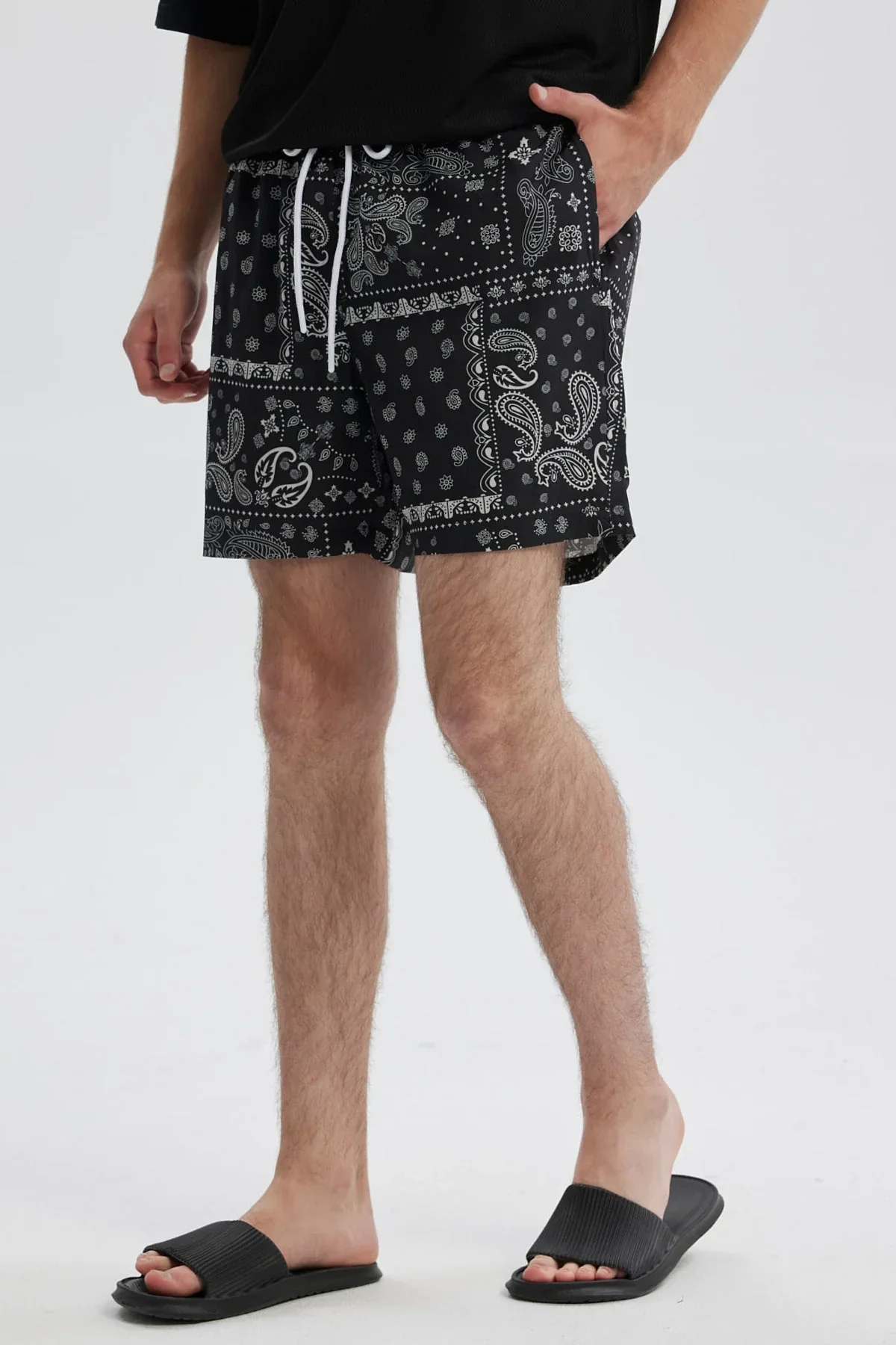 Short de Baño Hombre Print Bandana Negro - Image 2