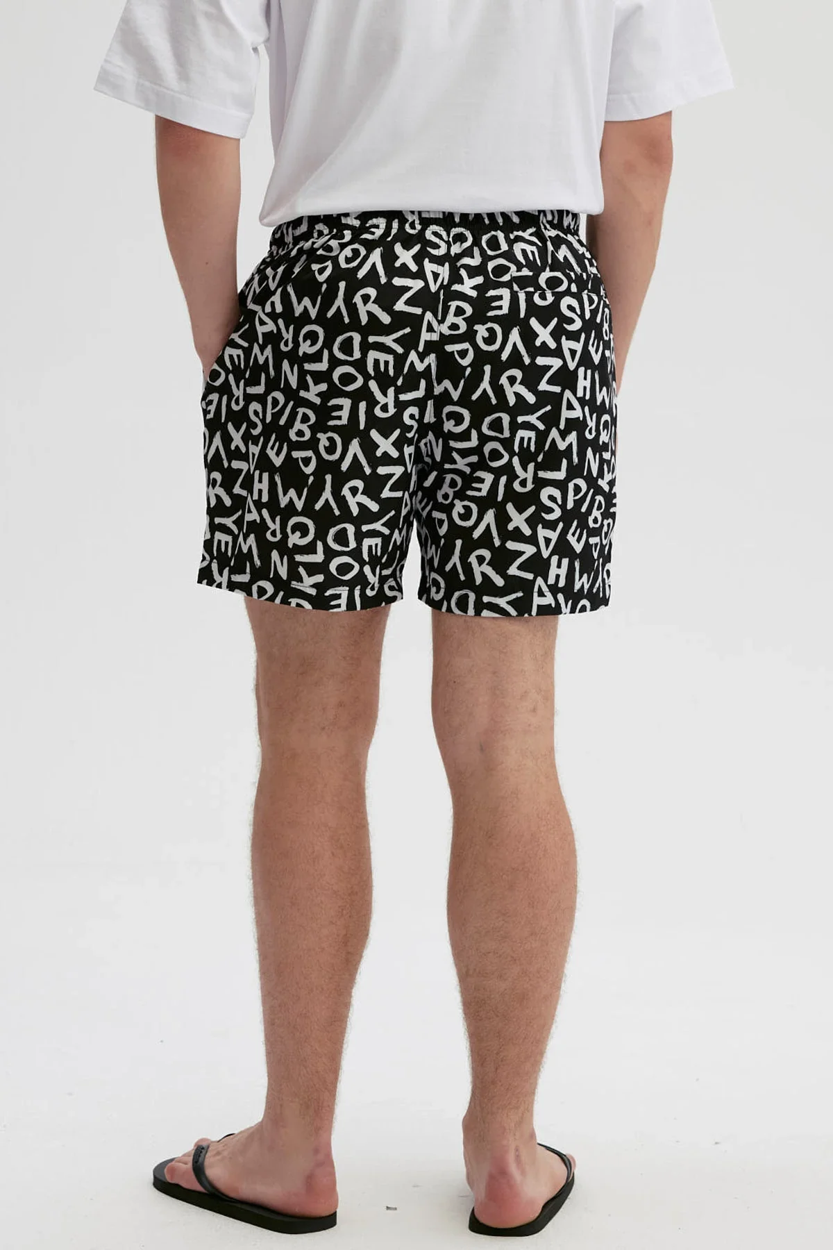 Short de Baño Hombre Print Texto Negro - Image 3