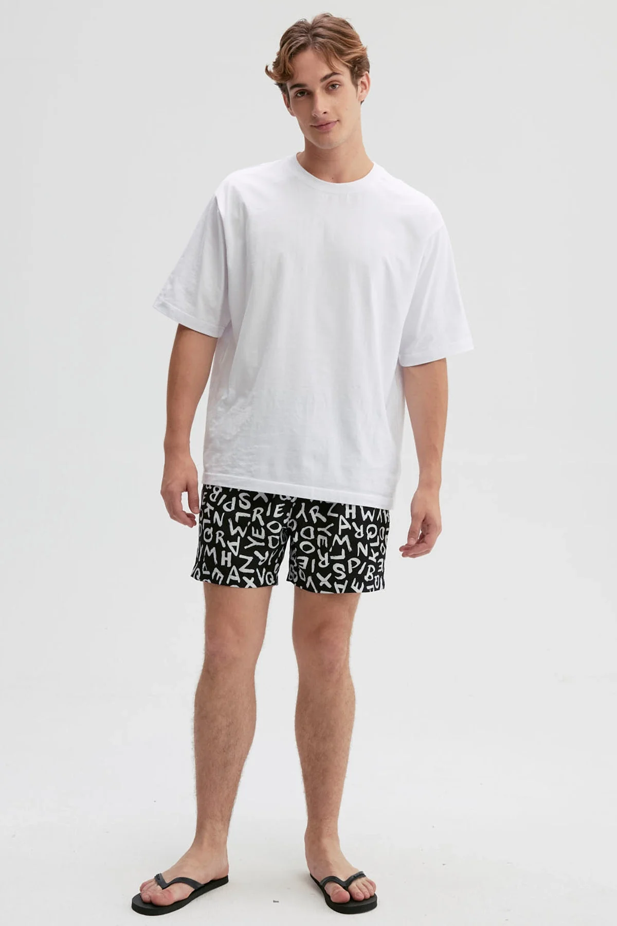 Short de Baño Hombre Print Texto Negro - Image 4