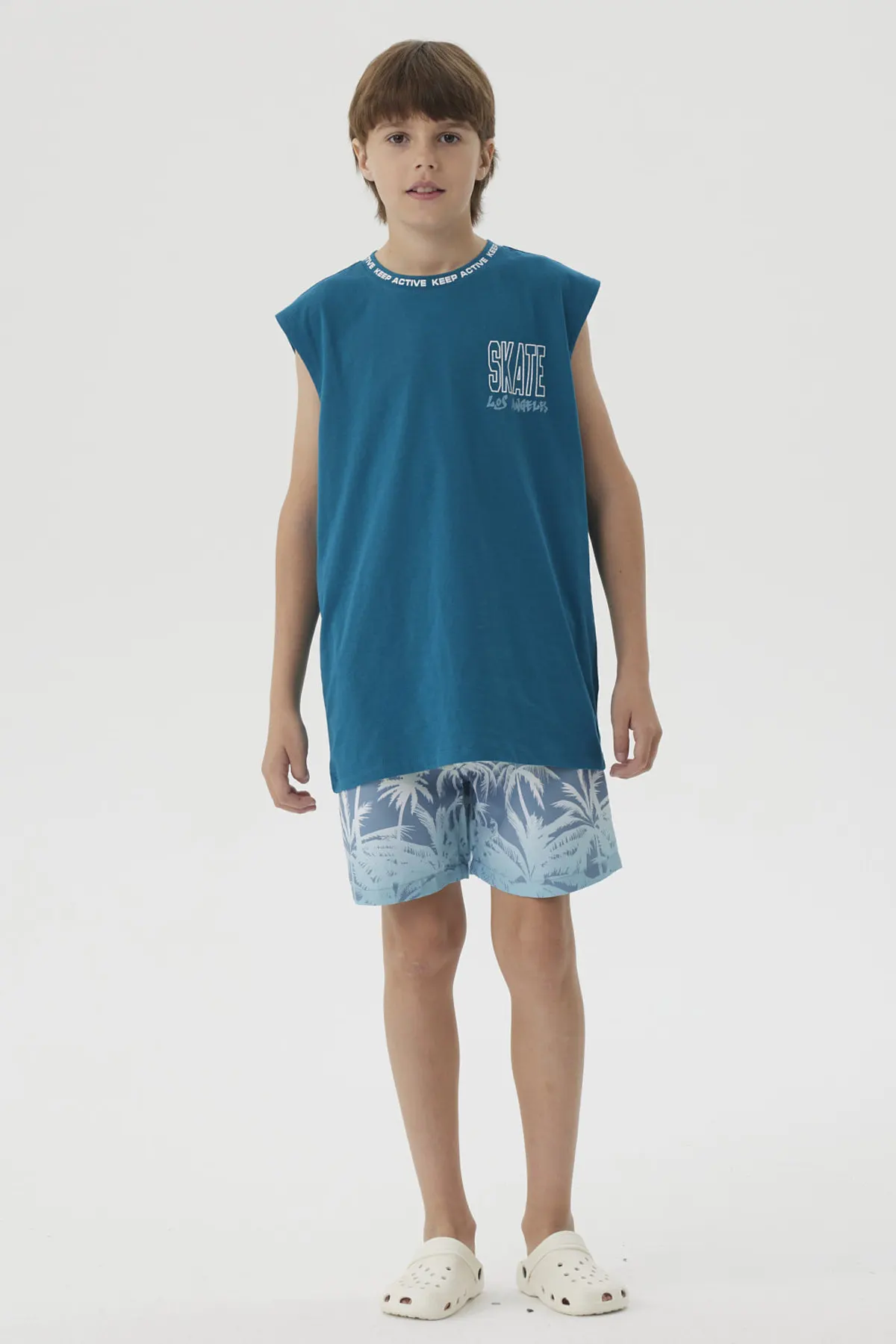 Short de Baño Niño Básico Gris - Image 4