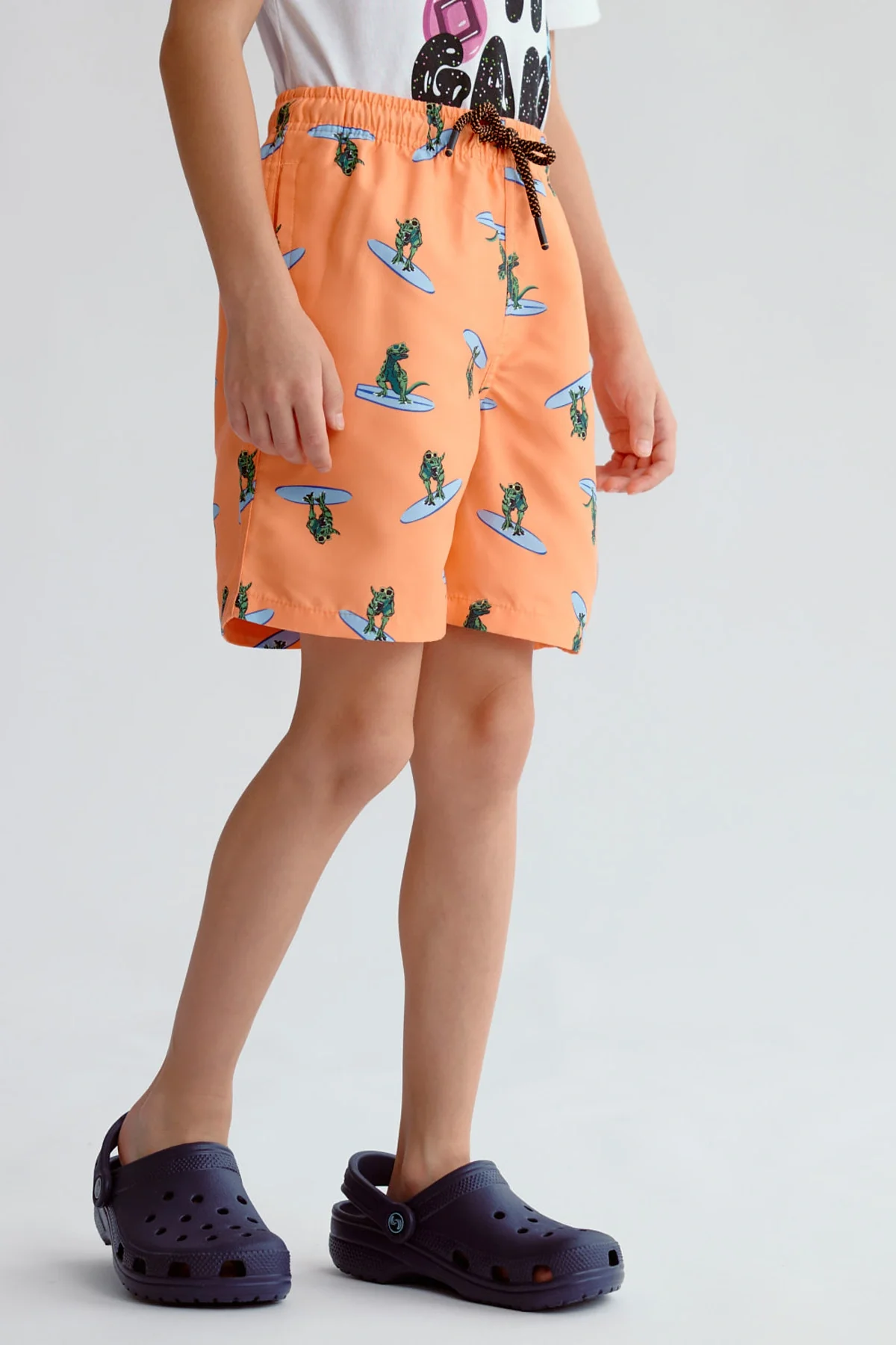 Short de Baño Niño Básico Print Naranjo - Image 2