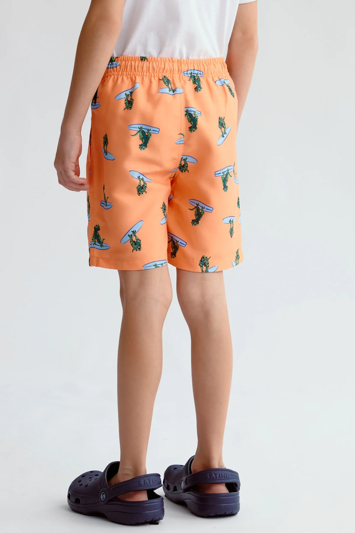 Short de Baño Niño Básico Print Naranjo - Image 3