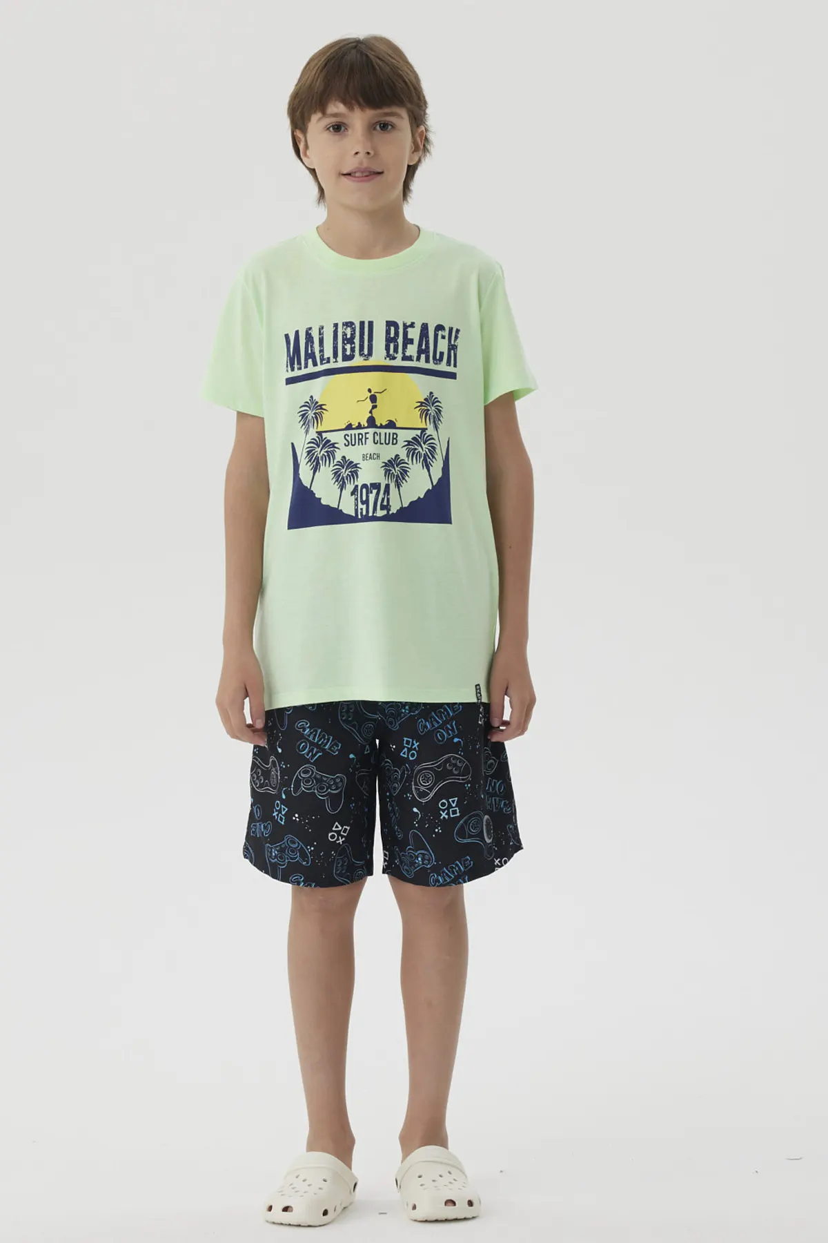 Short de Baño Niño Básico Print Negro - Image 4