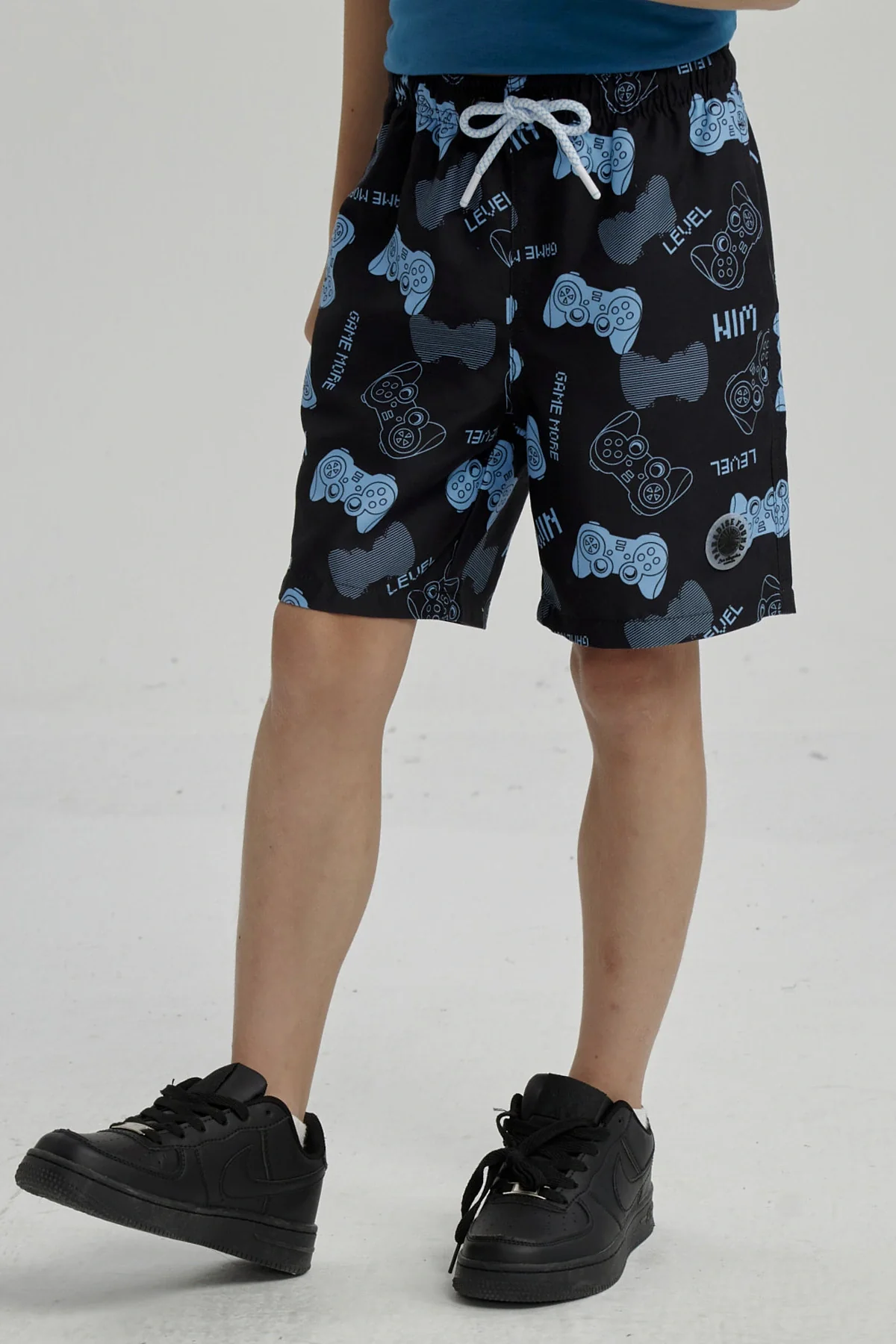 Short de Baño Niño Básico Print Negro - Image 2