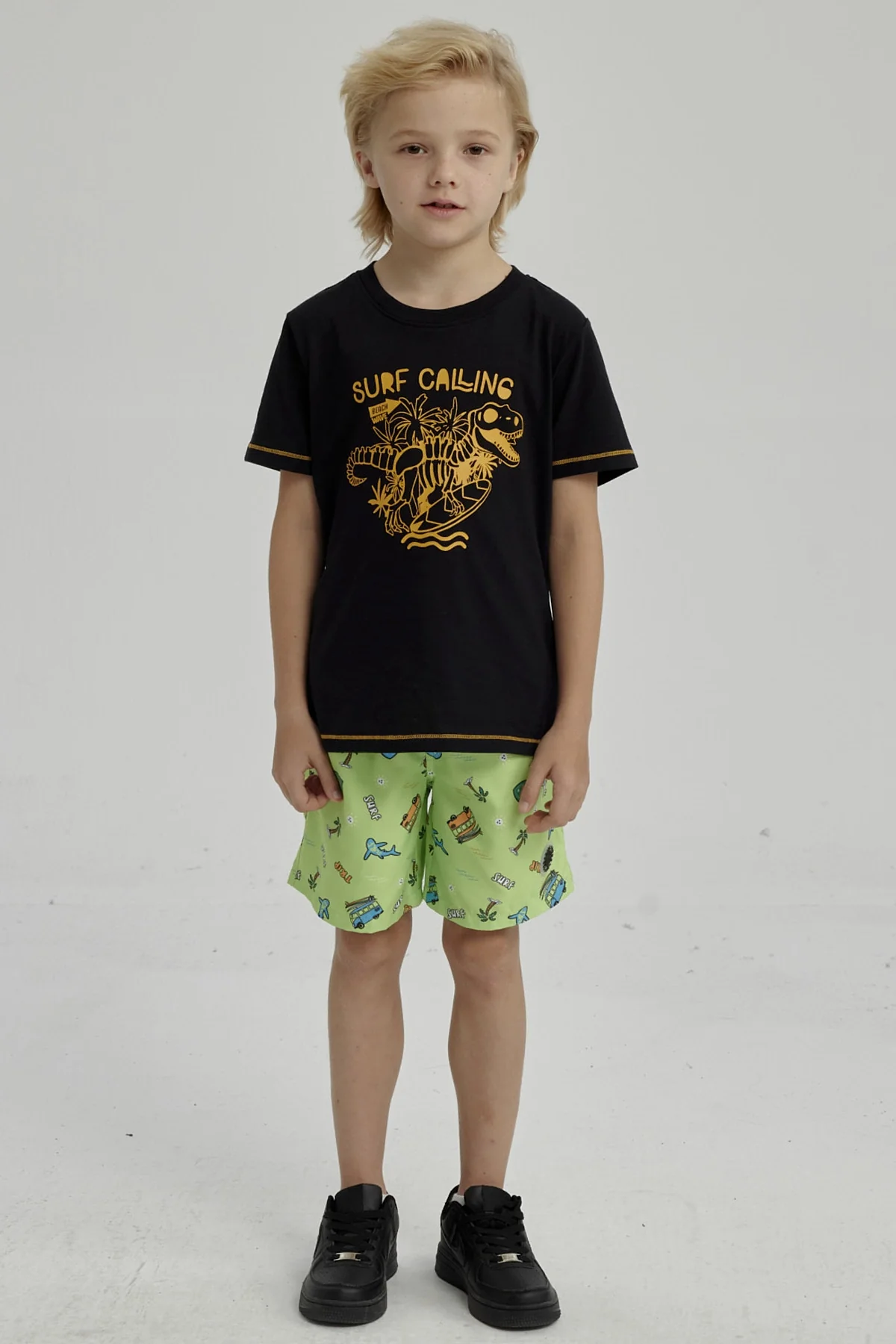 Short de Baño Niño Básico Print Verde Claro - Image 4