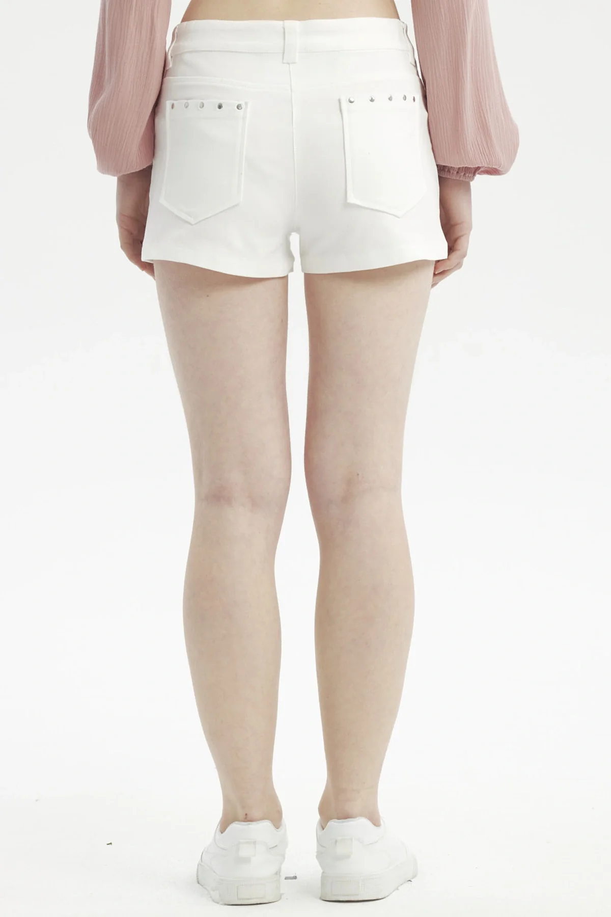 Short Mujer Aplicación Rivets Bolsillo Crudo - Image 3