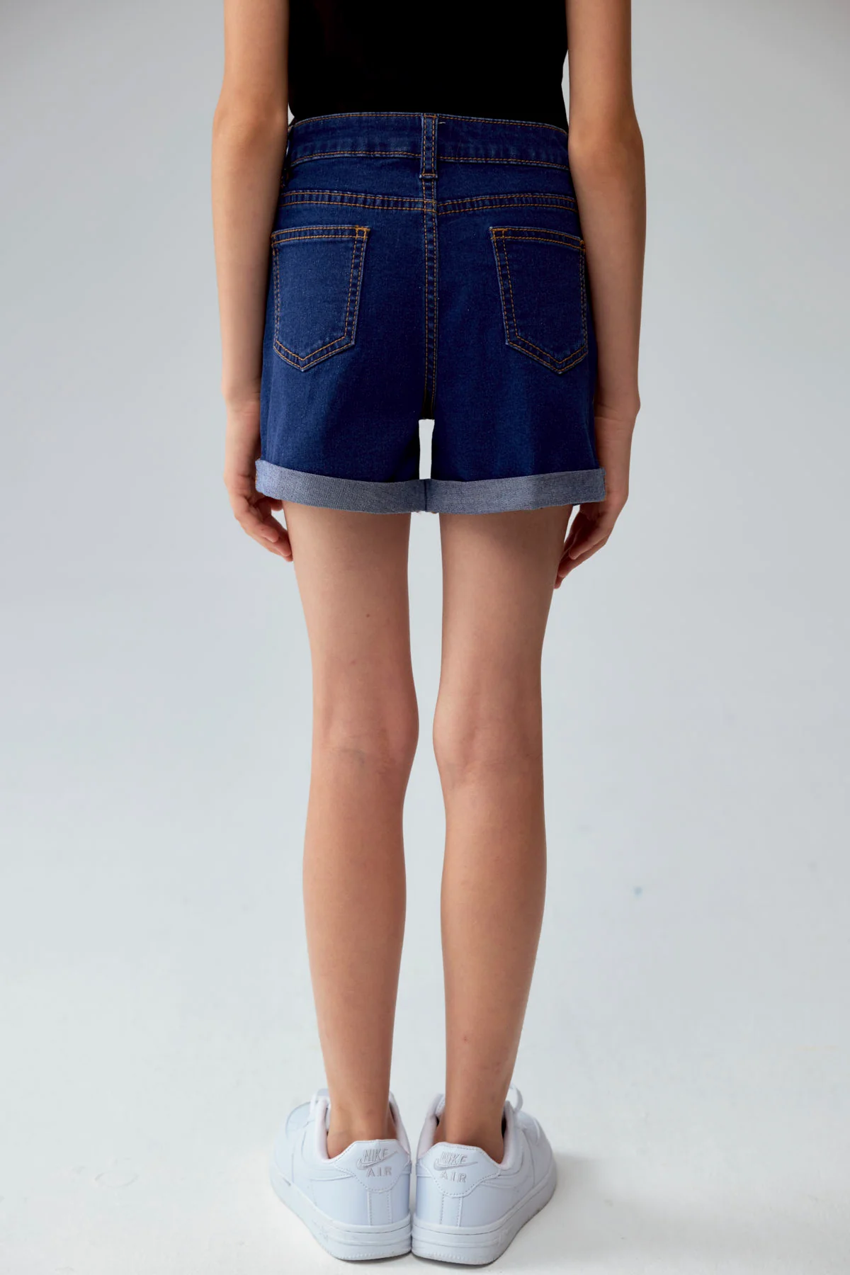 Short Niña Básico Denim Azul Oscuro - Image 3