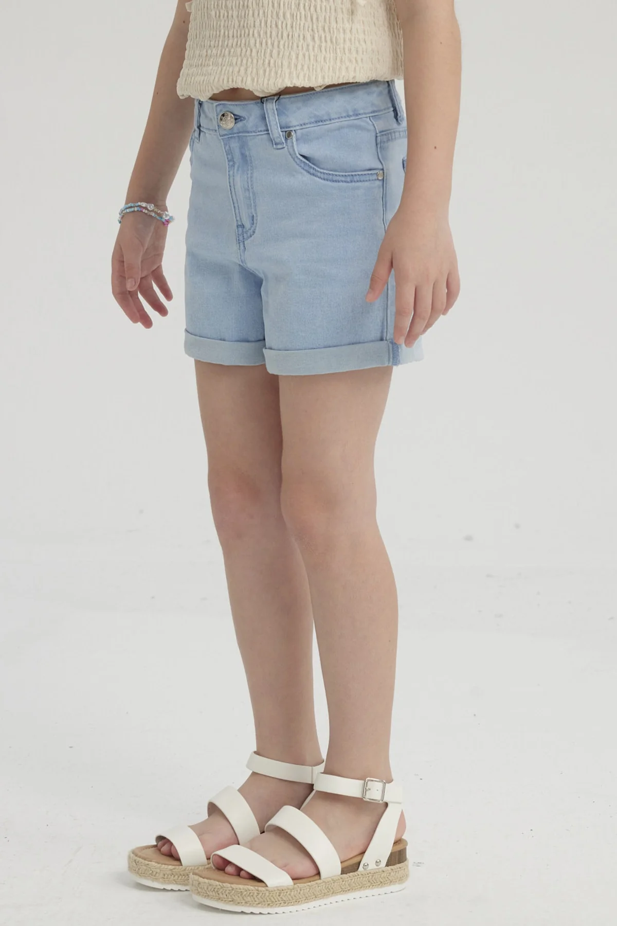 Short Niña Básico Denim Celeste - Image 2