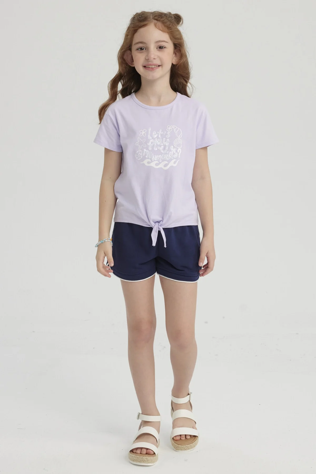 Short Niña Con Cordón Azul Marino - Image 4