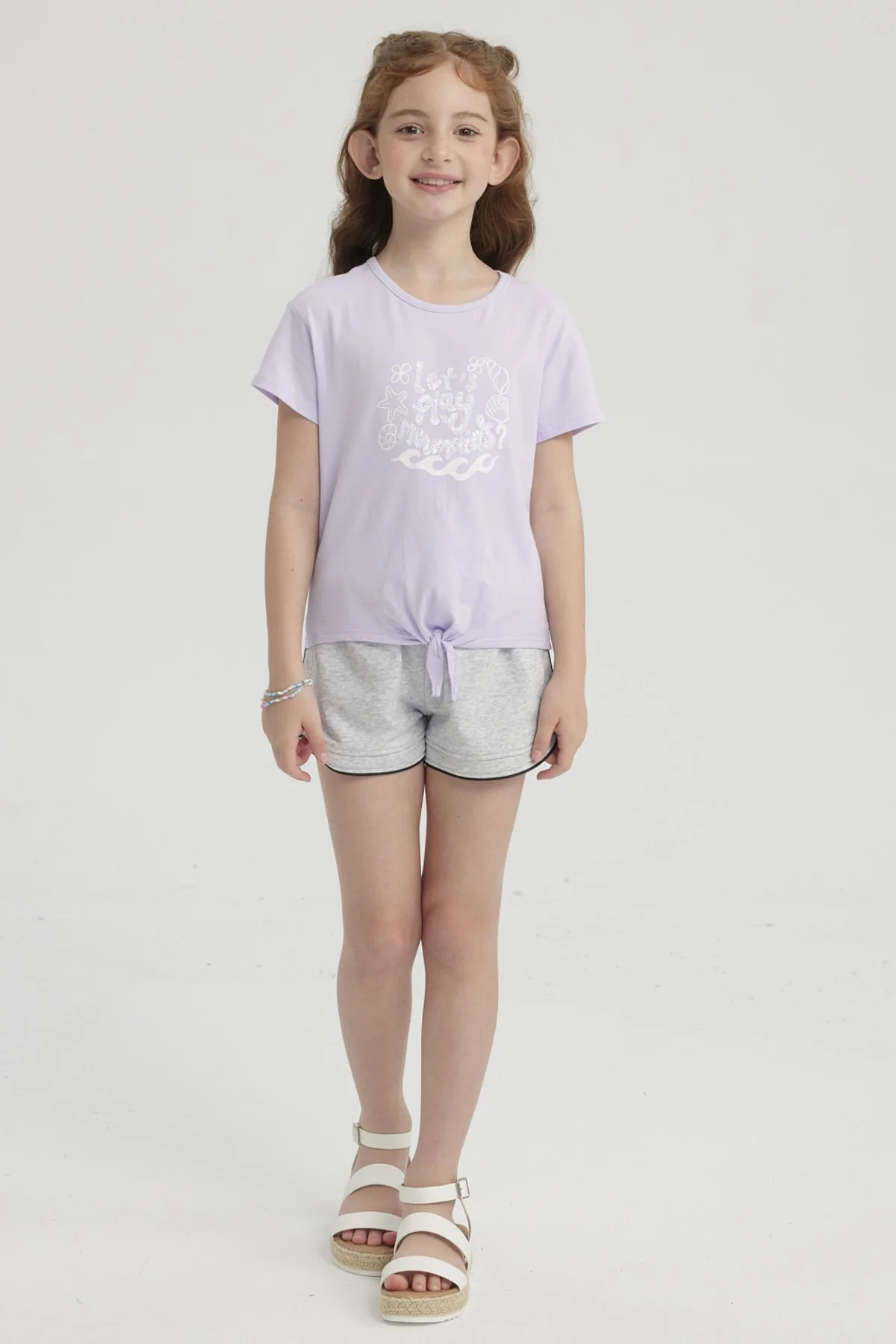 Short Niña Con Cordón Gris Melange - Image 3