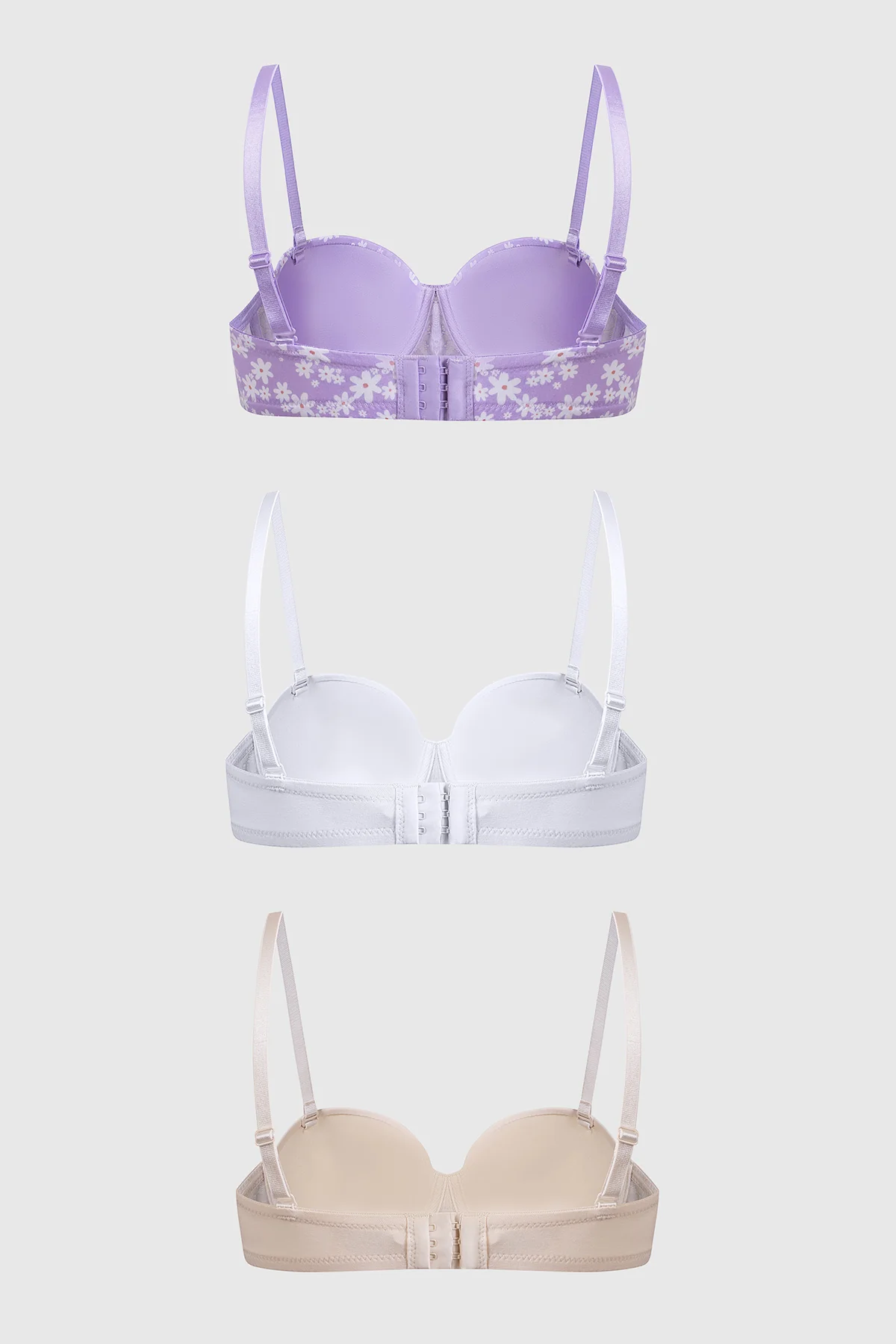 Sostén Mujer Tripack Liso Print Beige - Image 2
