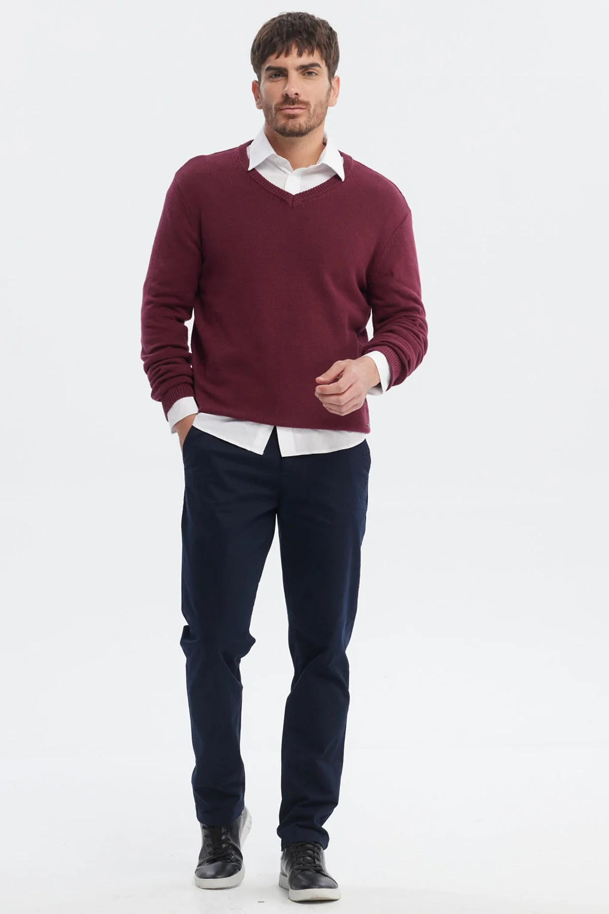Sweater Hombre Básico Burdeo - Image 4