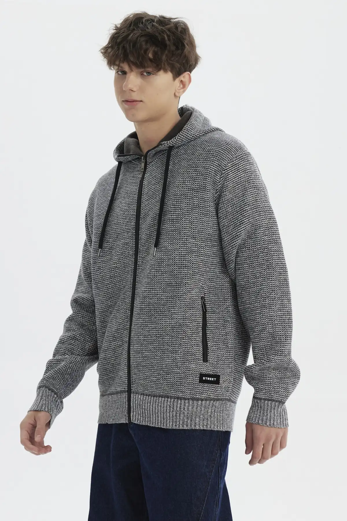 Sweater Hombre Slim Gris - Image 2