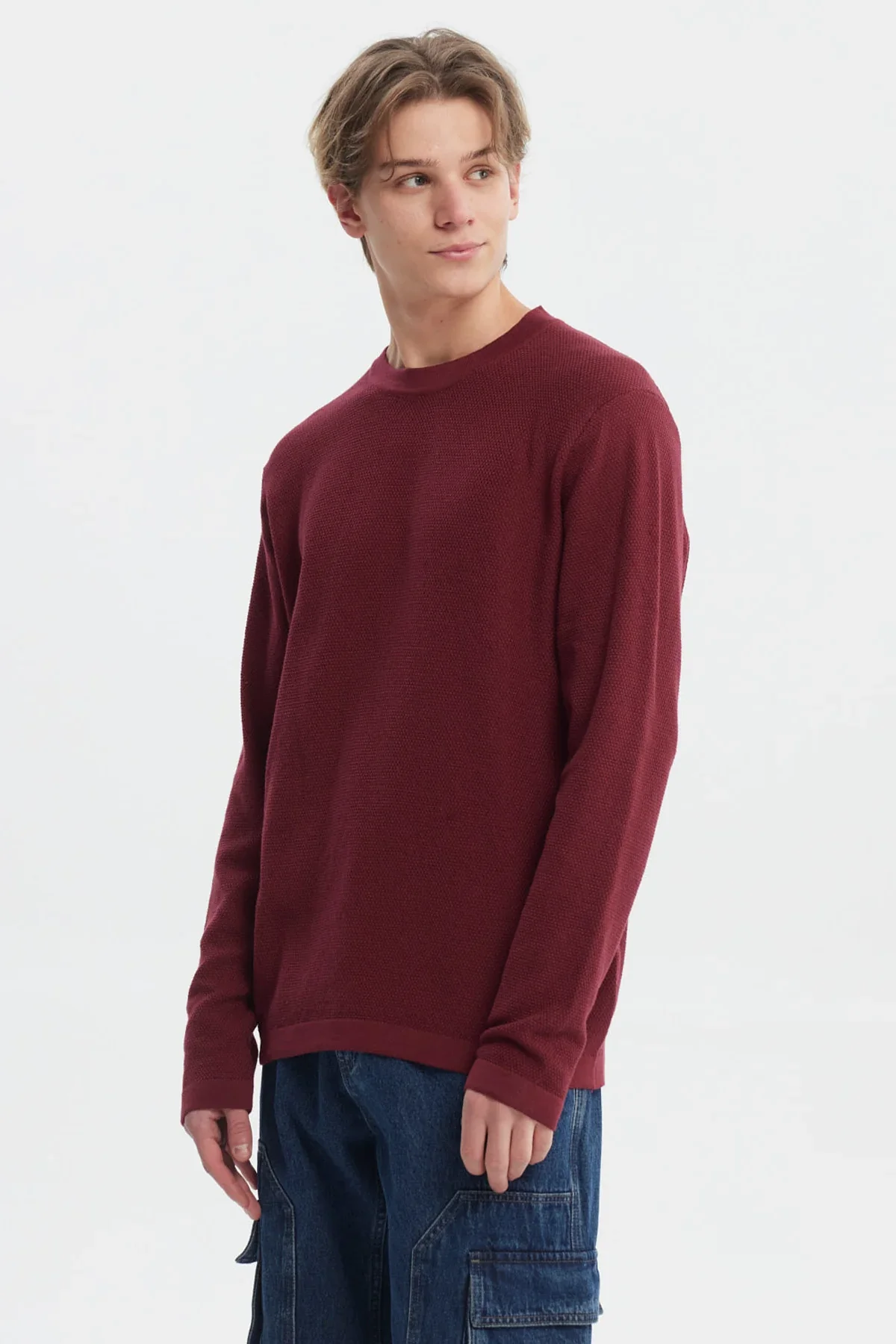 Sweater Hombre Slim Juvenil Burdeo - Image 2