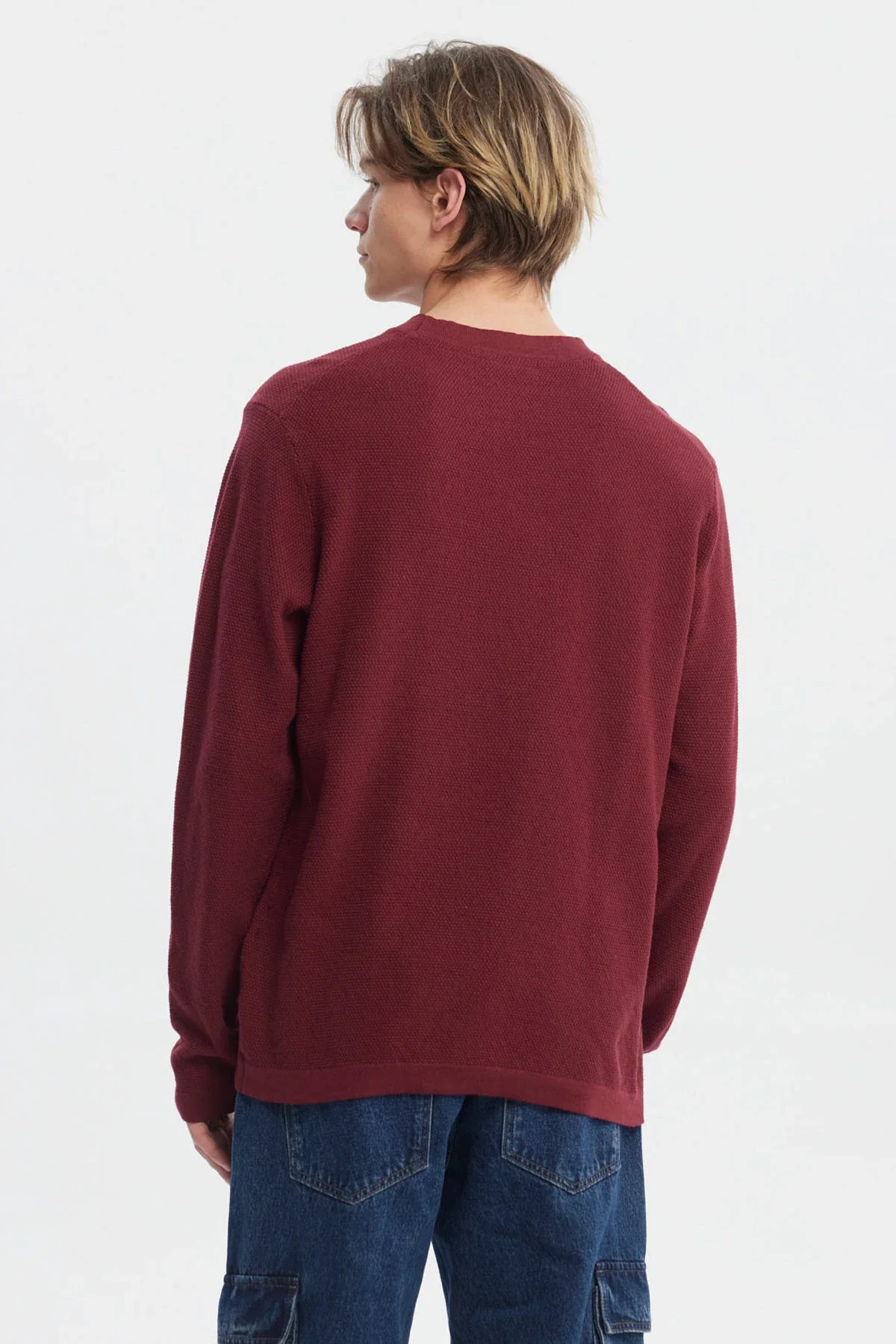 Sweater Hombre Slim Juvenil Burdeo - Image 3