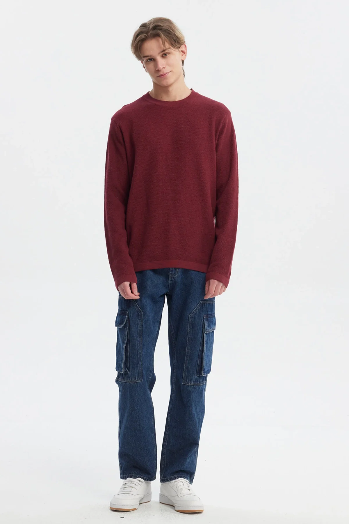 Sweater Hombre Slim Juvenil Burdeo - Image 4