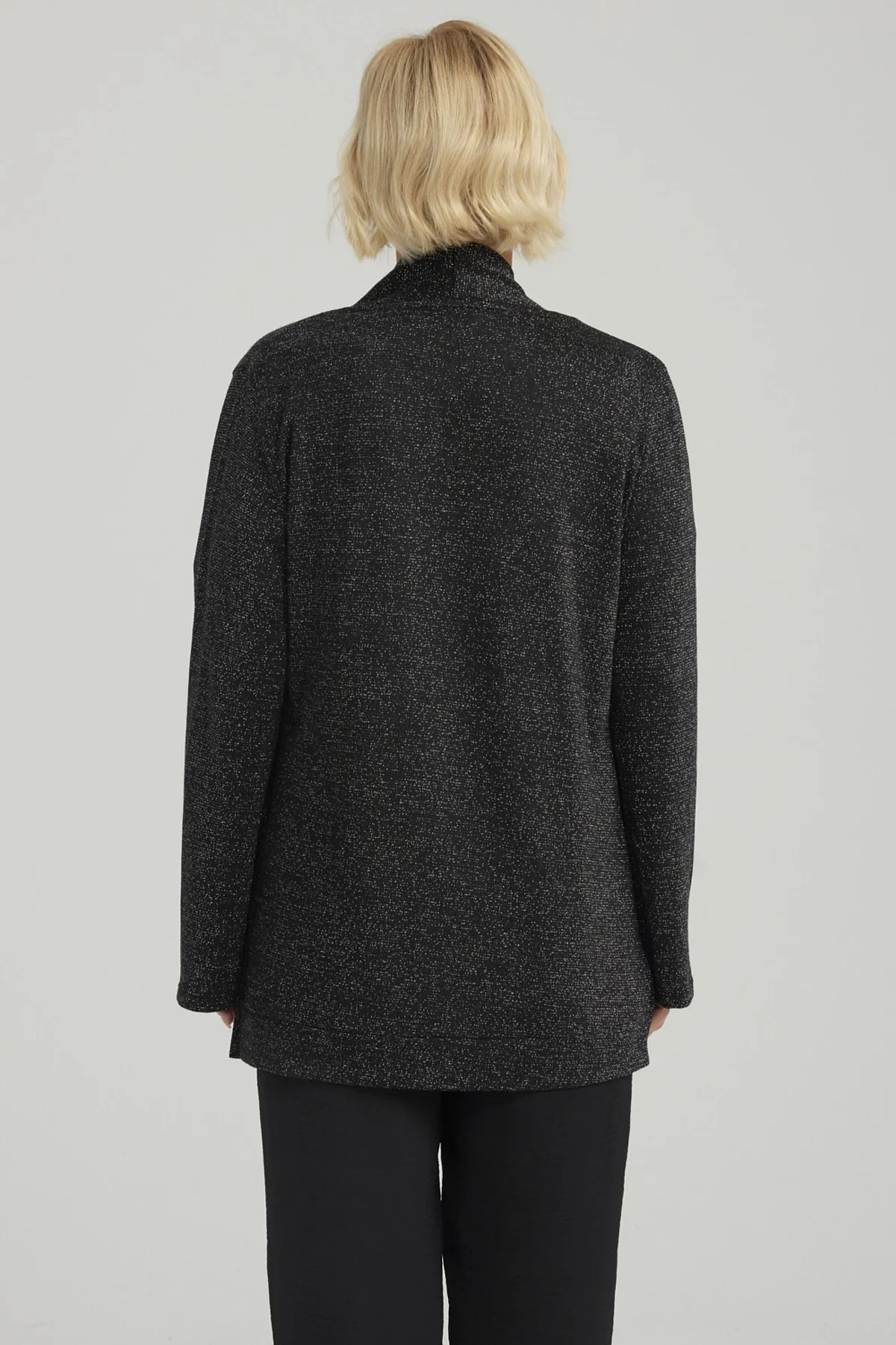 Sweater Mujer Abierto Negro - Image 3
