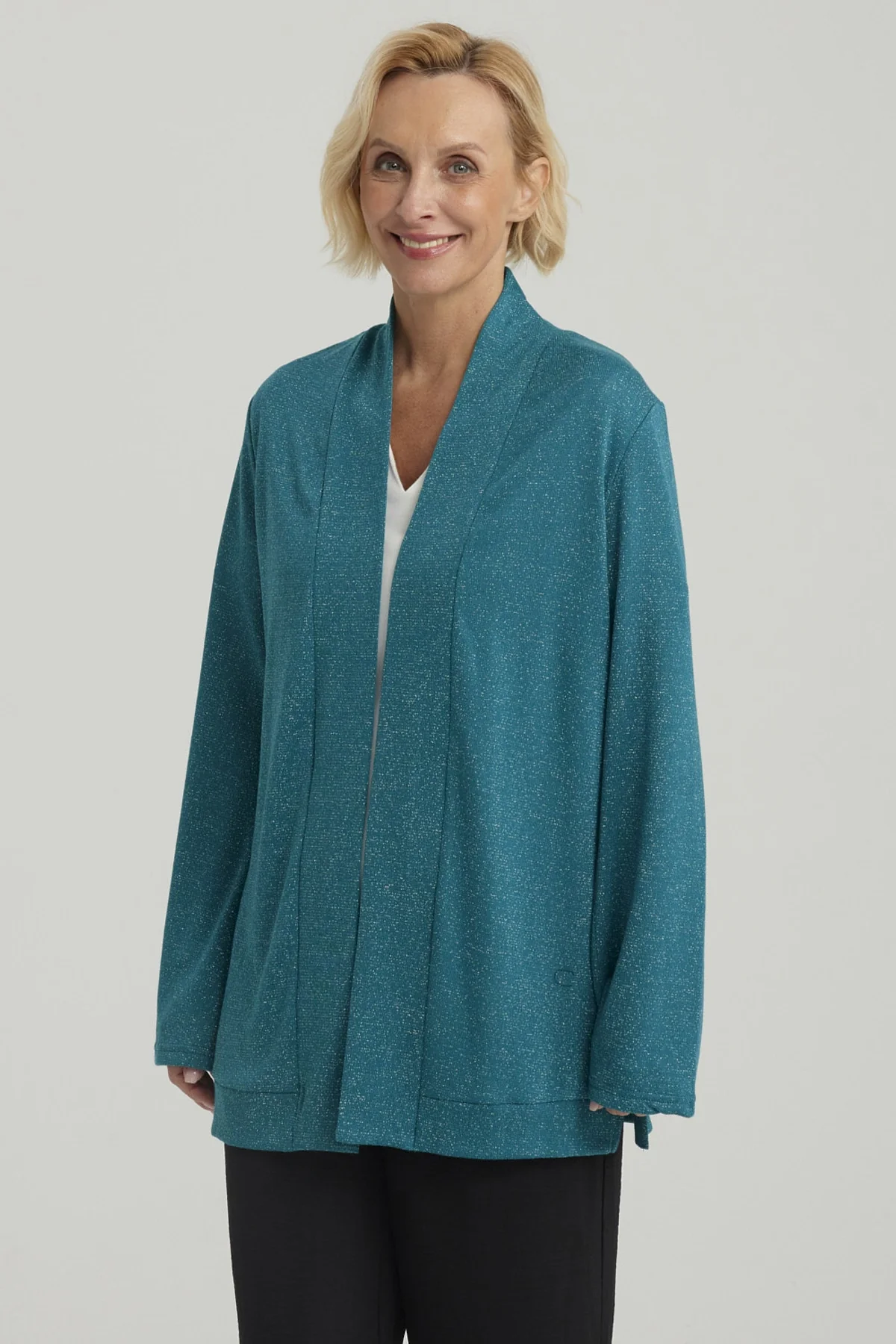 Sweater Mujer Abierto Petroleo - Image 2
