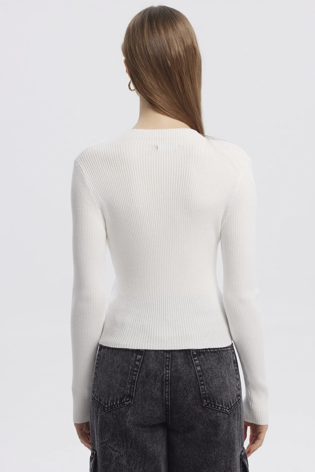 Sweater Mujer Ajustado Blanco - Image 3