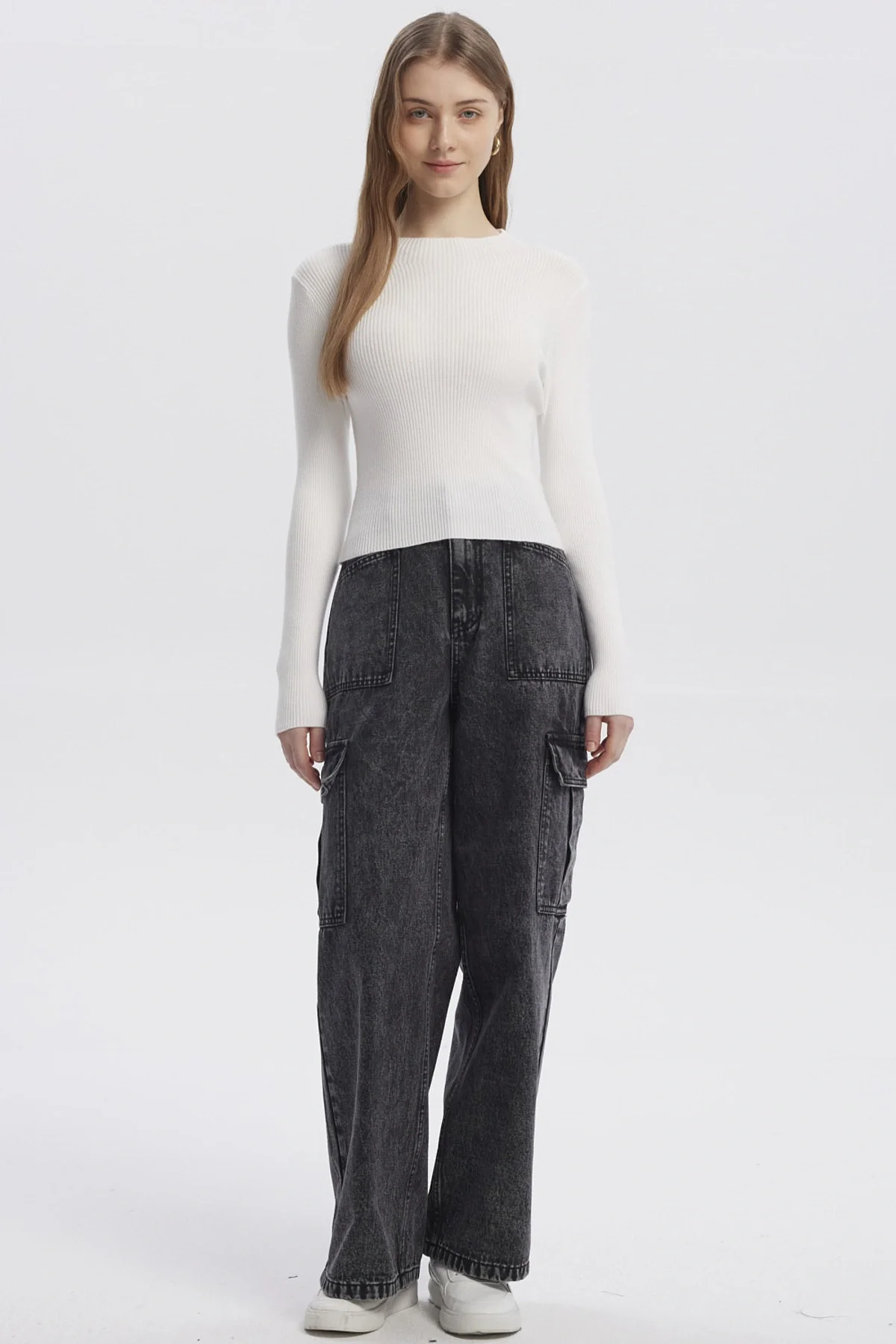 Sweater Mujer Ajustado Blanco - Image 4