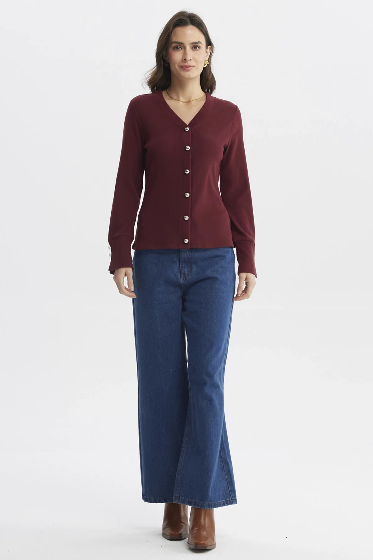 Sweater Mujer Ajustado Burdeo - Image 4