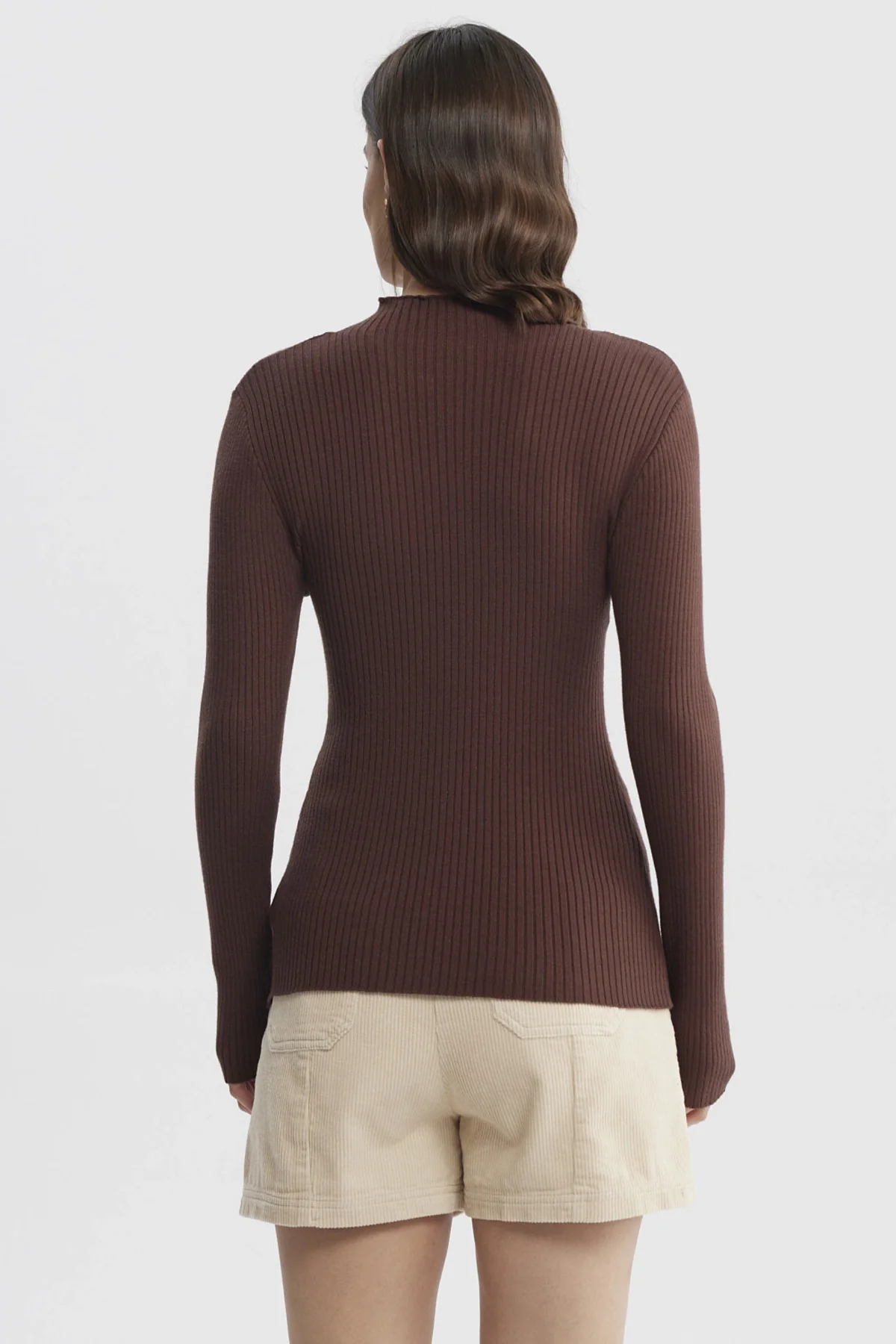 Sweater Mujer Ajustado Café Claro - Image 3