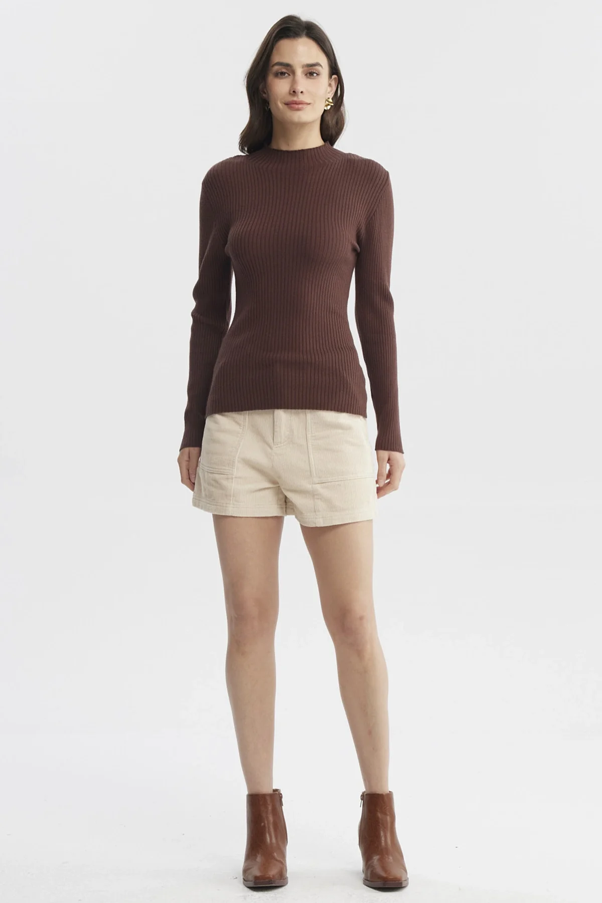 Sweater Mujer Ajustado Café Claro - Image 4