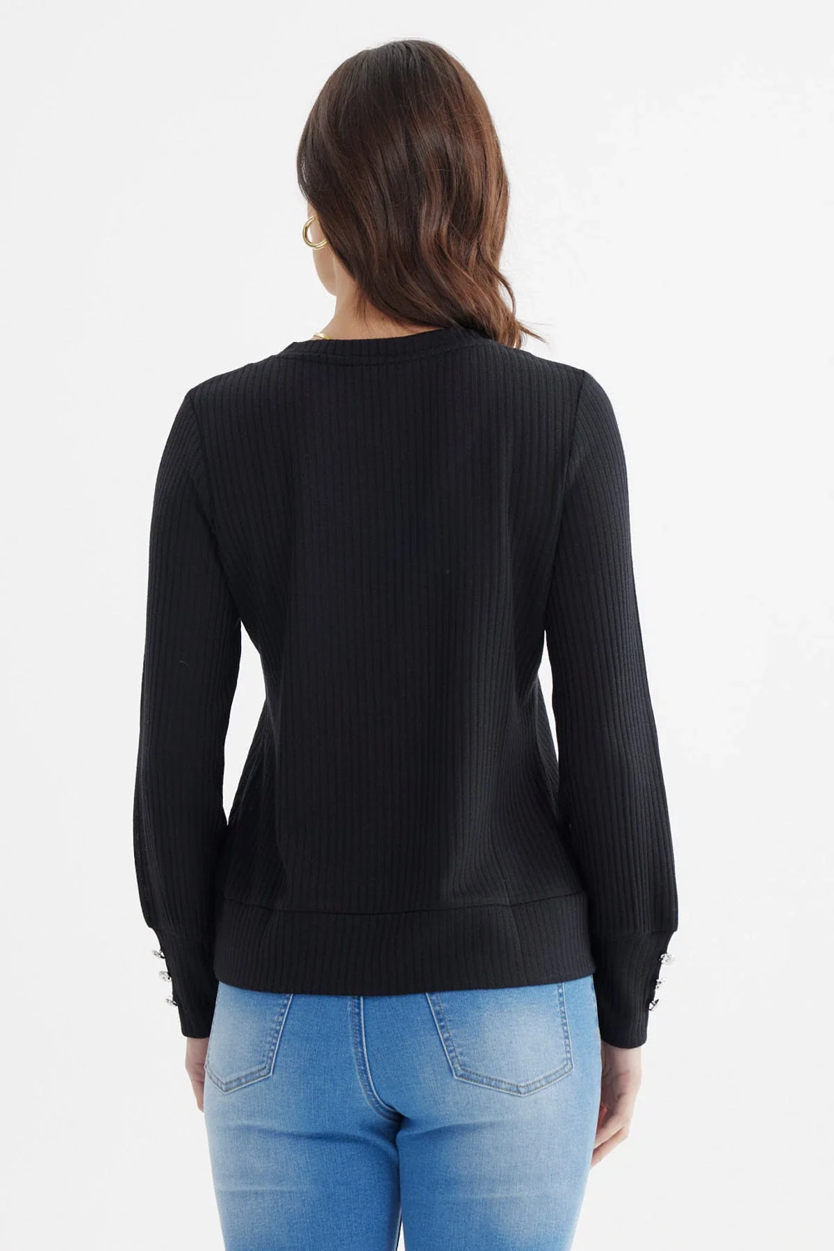 Sweater Mujer Ajustado Negro - Image 3