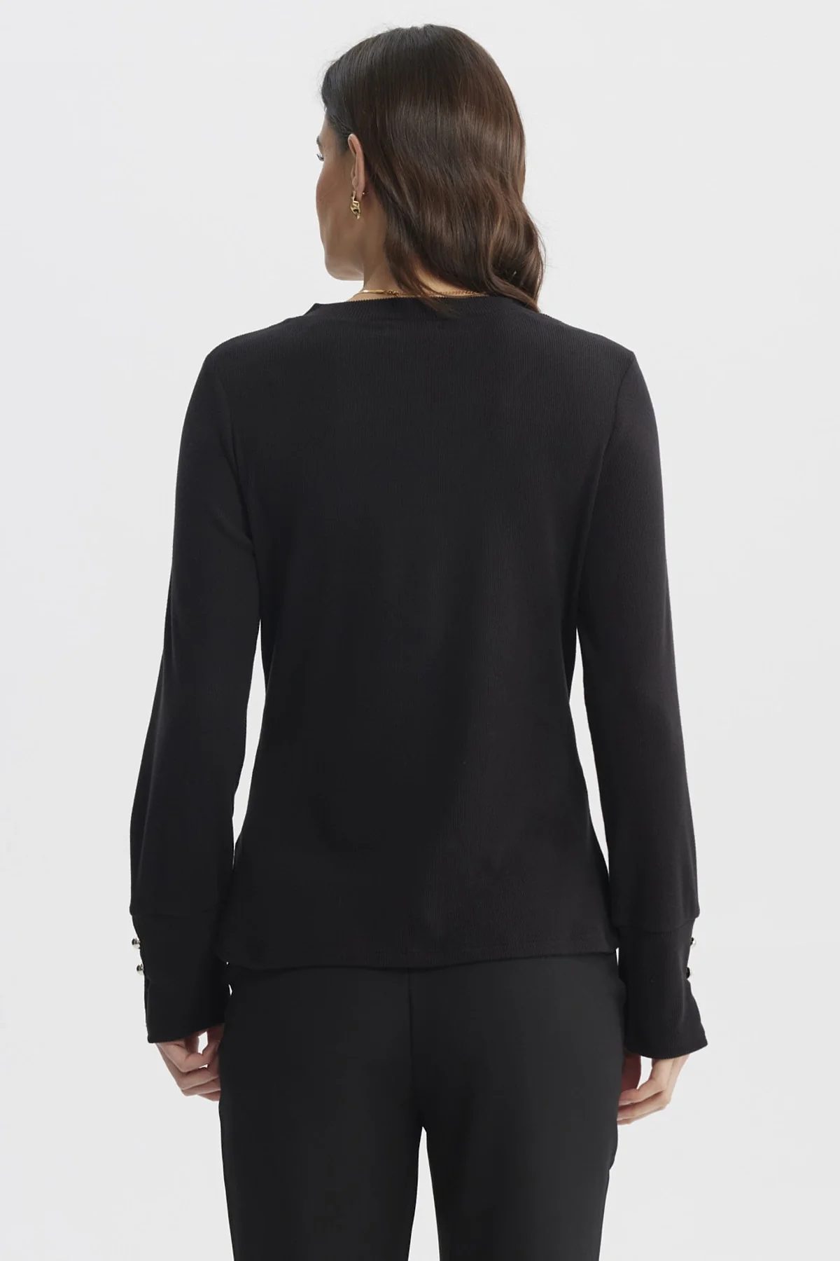 Sweater Mujer Ajustado Negro - Image 3