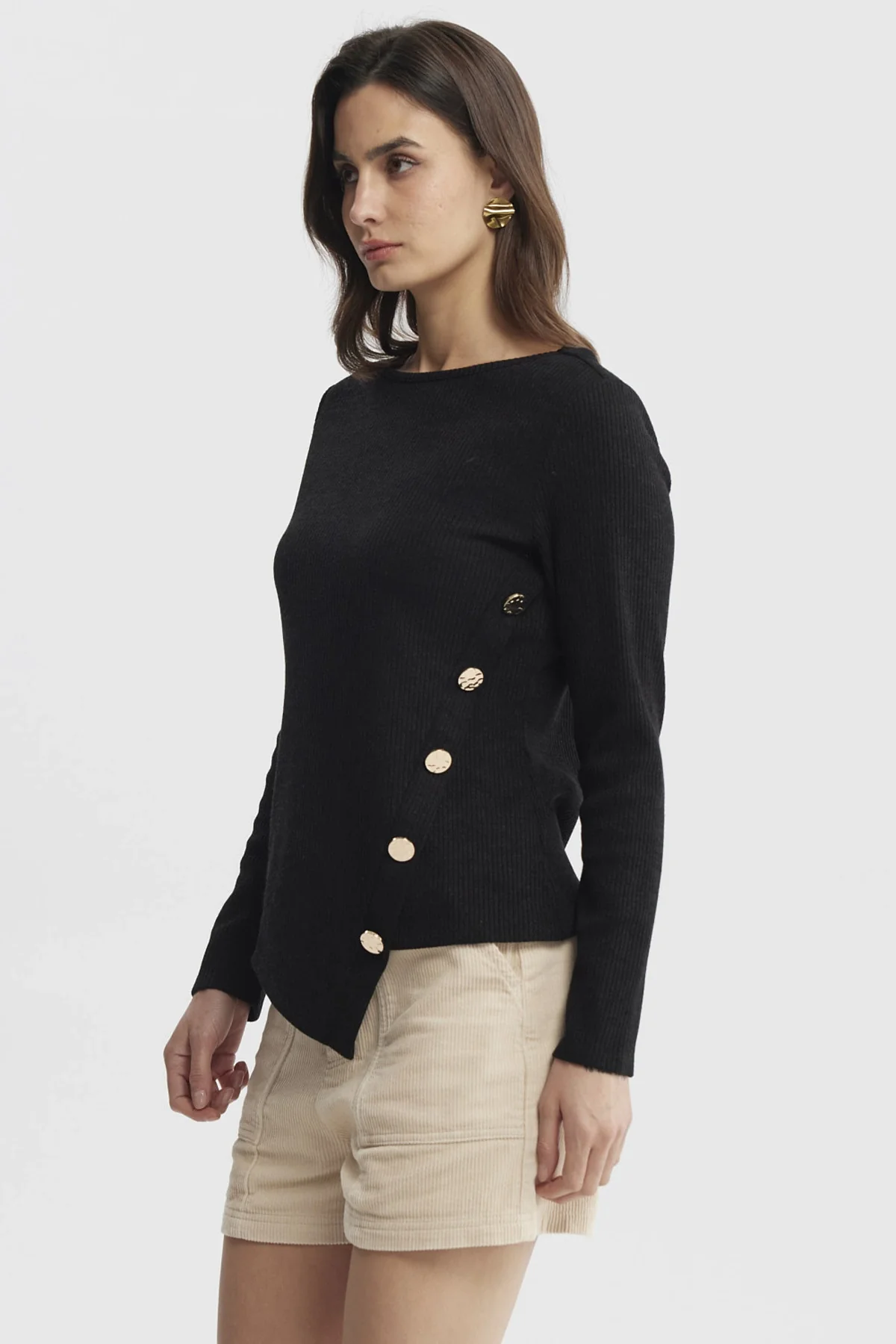Sweater Mujer Ajustado Negro - Image 2