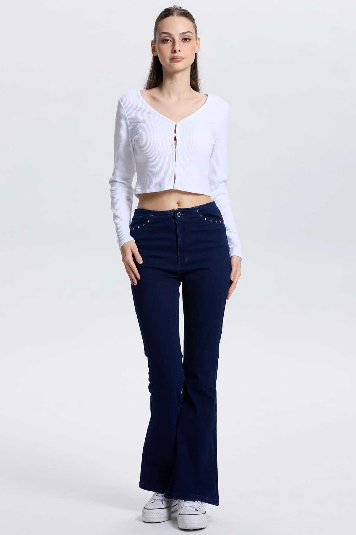 Sweater Mujer Botones Blanco - Image 4