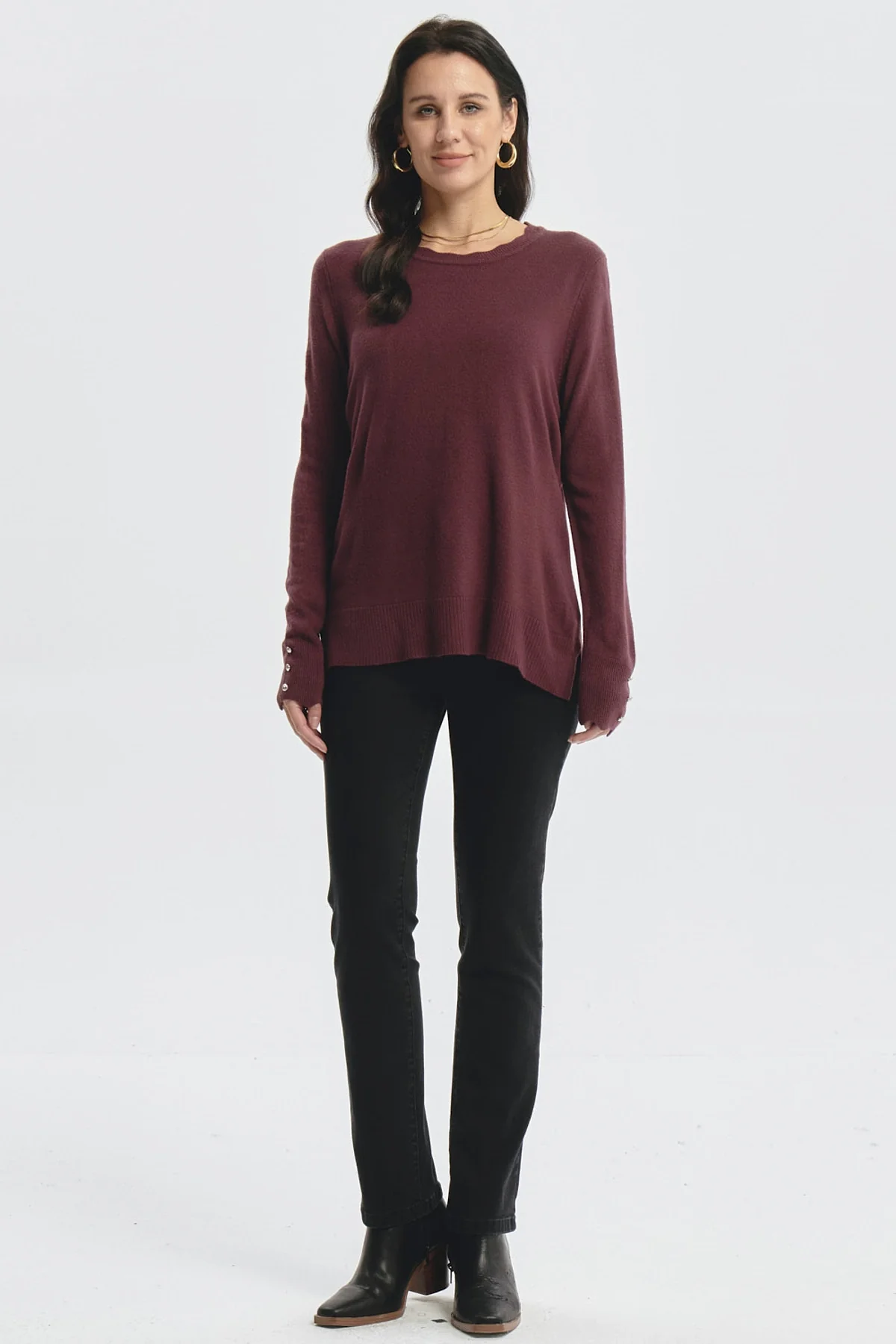 Sweater Mujer Botones Rojo - Image 4
