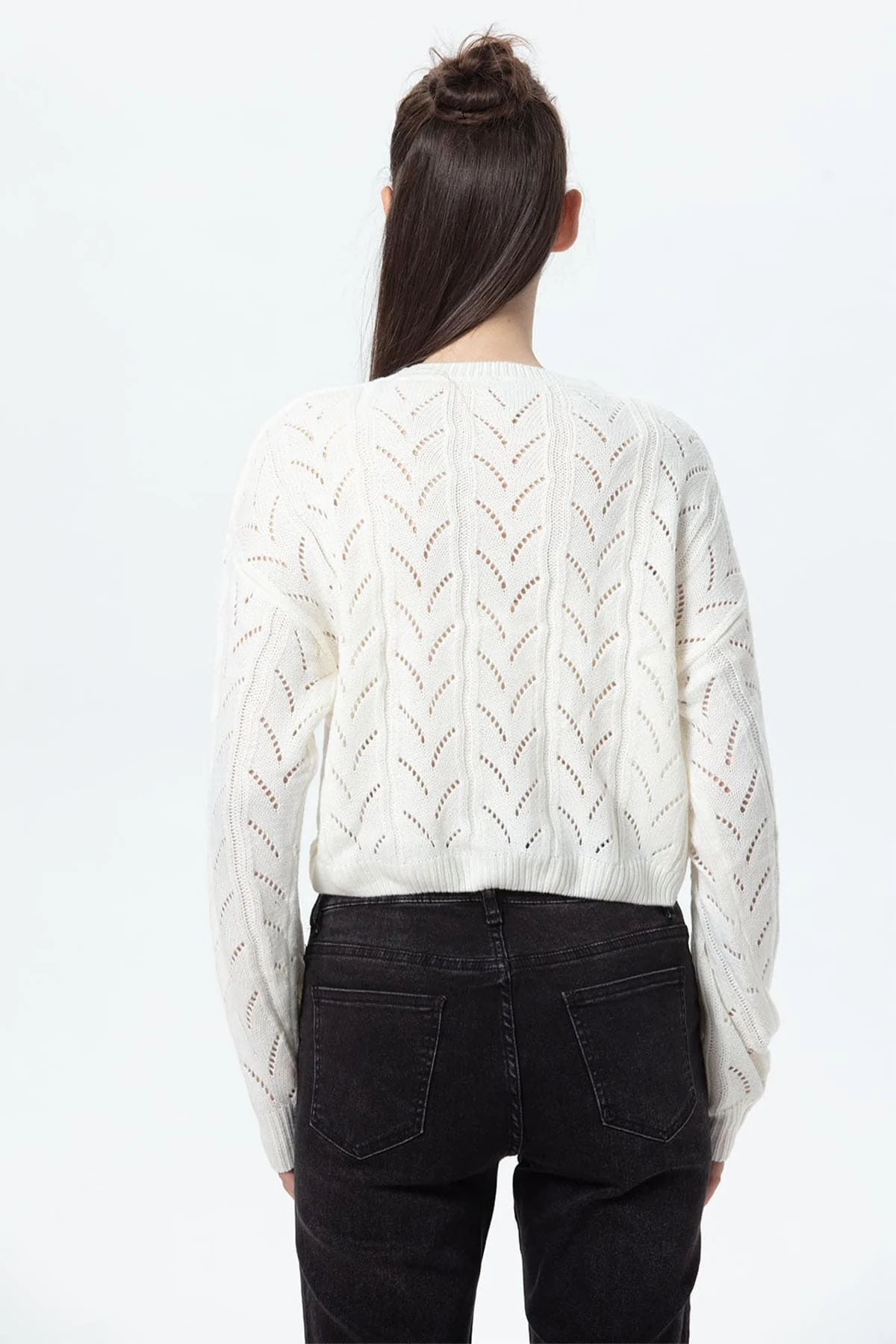 Sweater Mujer Calado Crudo - Image 3